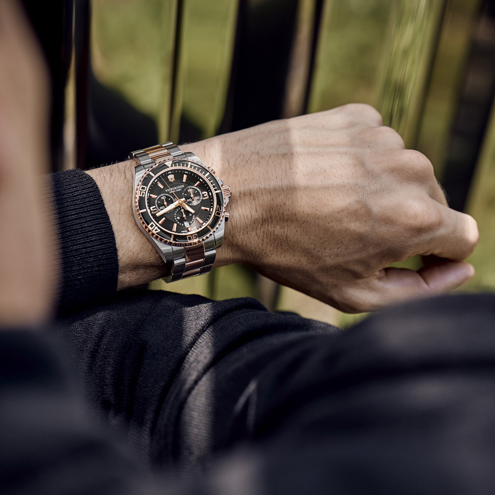 Victorinox Maverick Chronograph Watch - 5n 2t Black - 5n 2t Bracelet