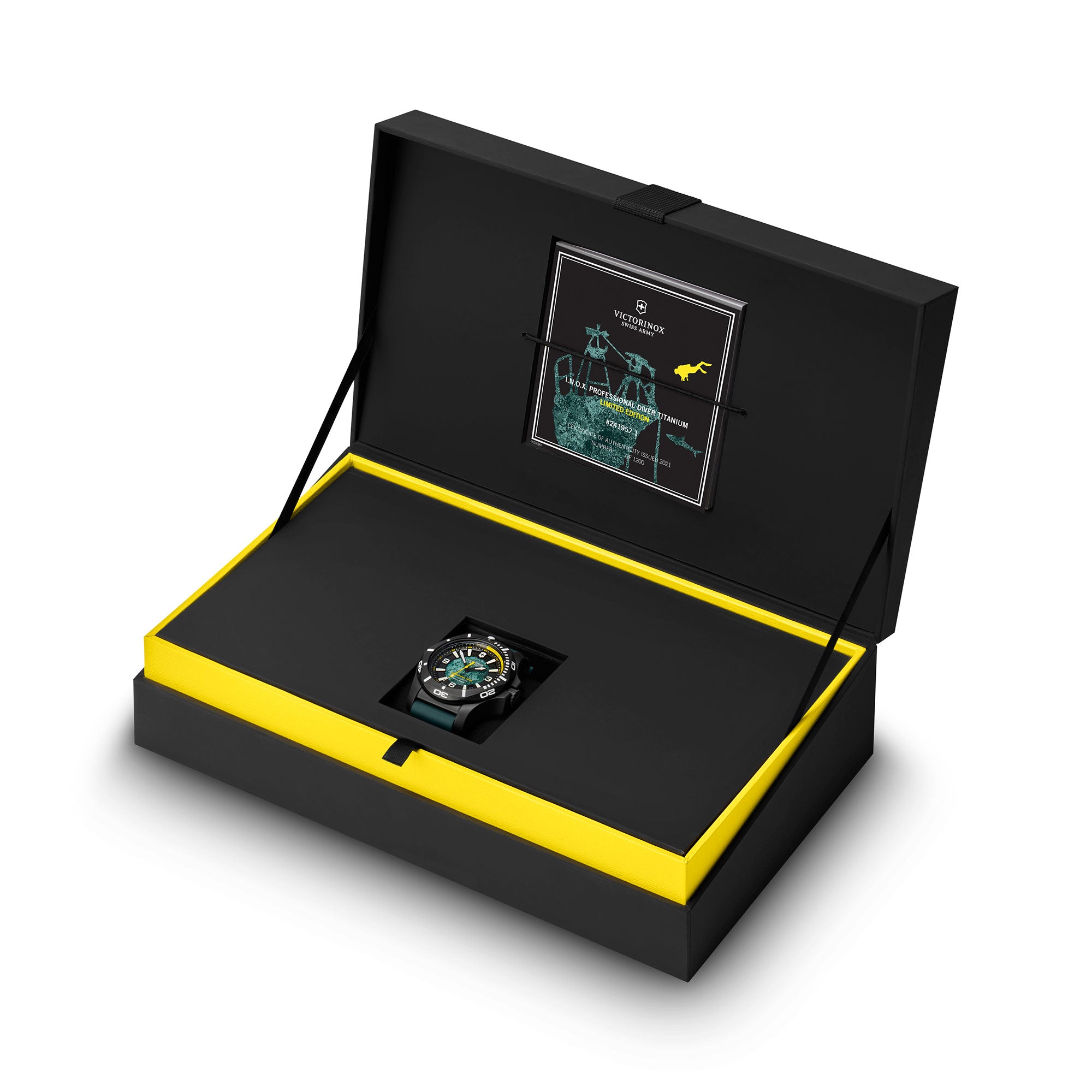 Victorinox I.N.O.X. Professional Diver Ti LE Watch - Black - Green Rubber Strap