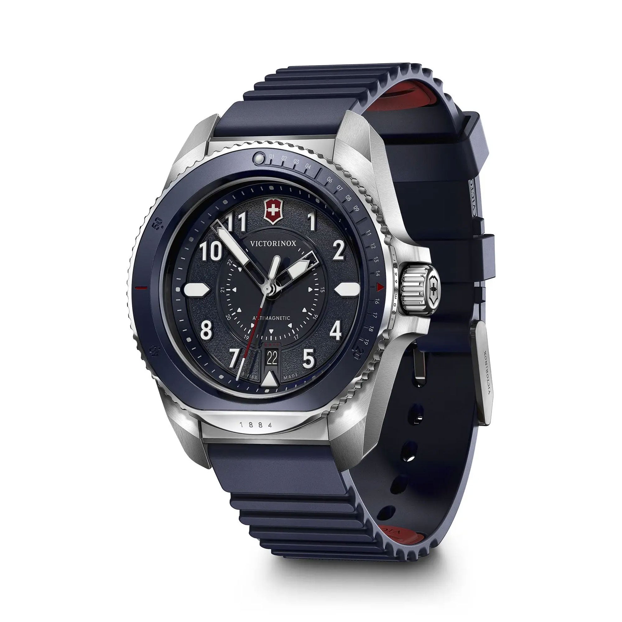 Victorinox Journey 1884 Watch - Blue - Blue Rubber Strap