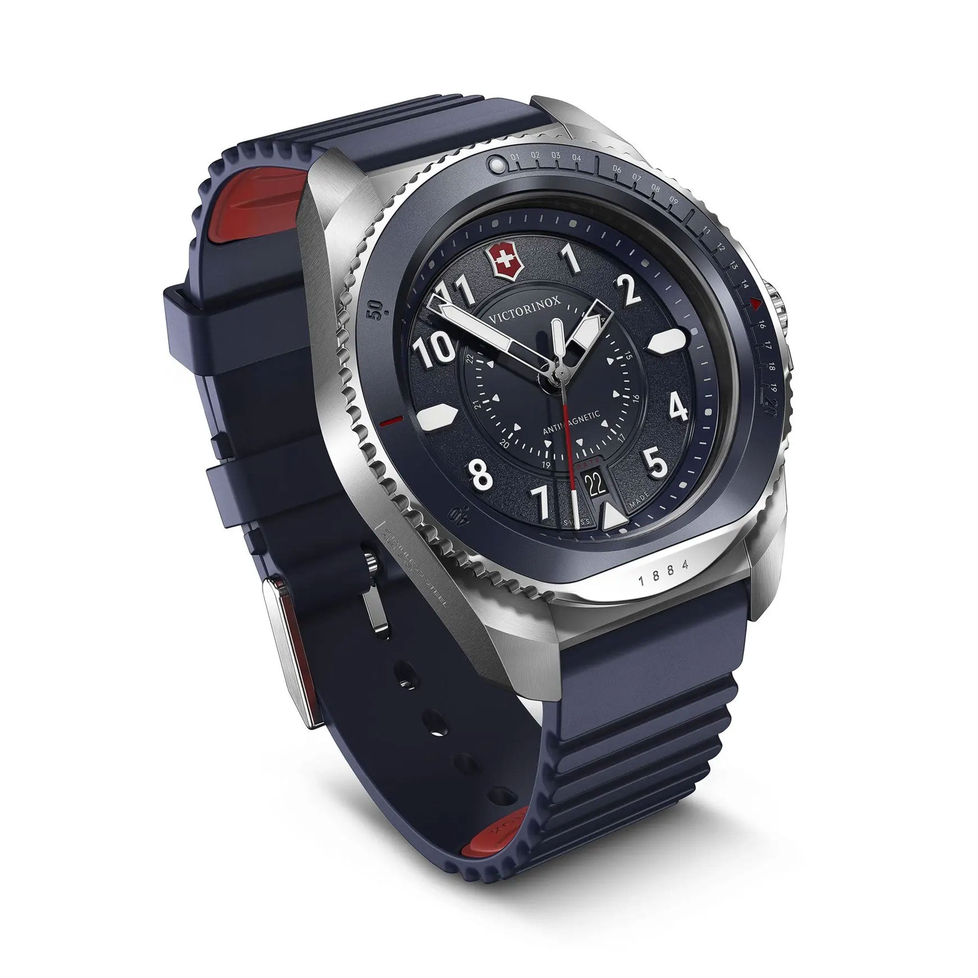 Victorinox Journey 1884 Watch - Blue - Blue Rubber Strap