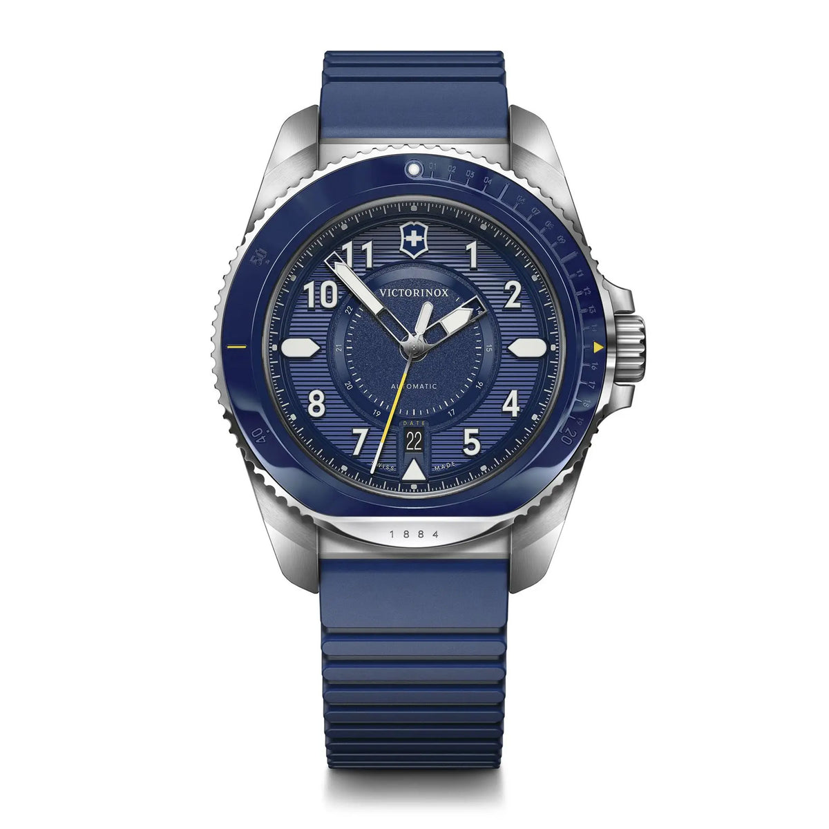 Victorinox Journey 1884 Automatic Blue Dial on Brown Structured Strap