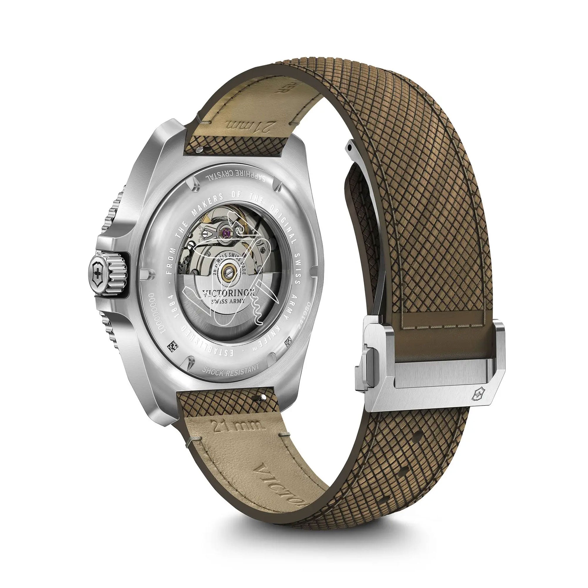 Victorinox Journey 1884 Auto Watch - Blue - Brown Structured Strap