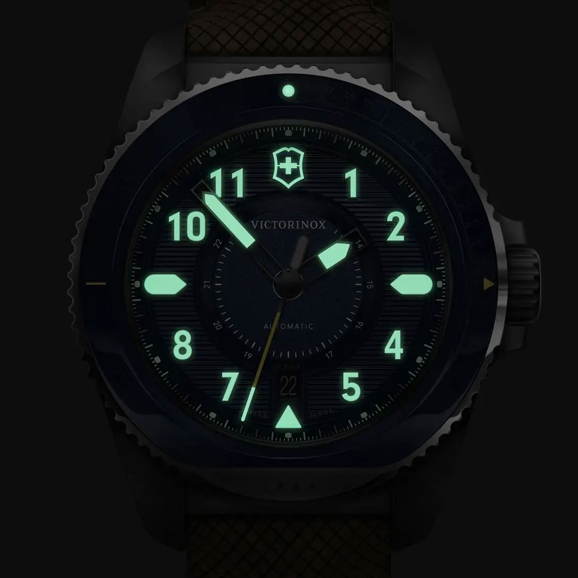 Victorinox Journey 1884 Auto Watch - Blue - Brown Structured Strap