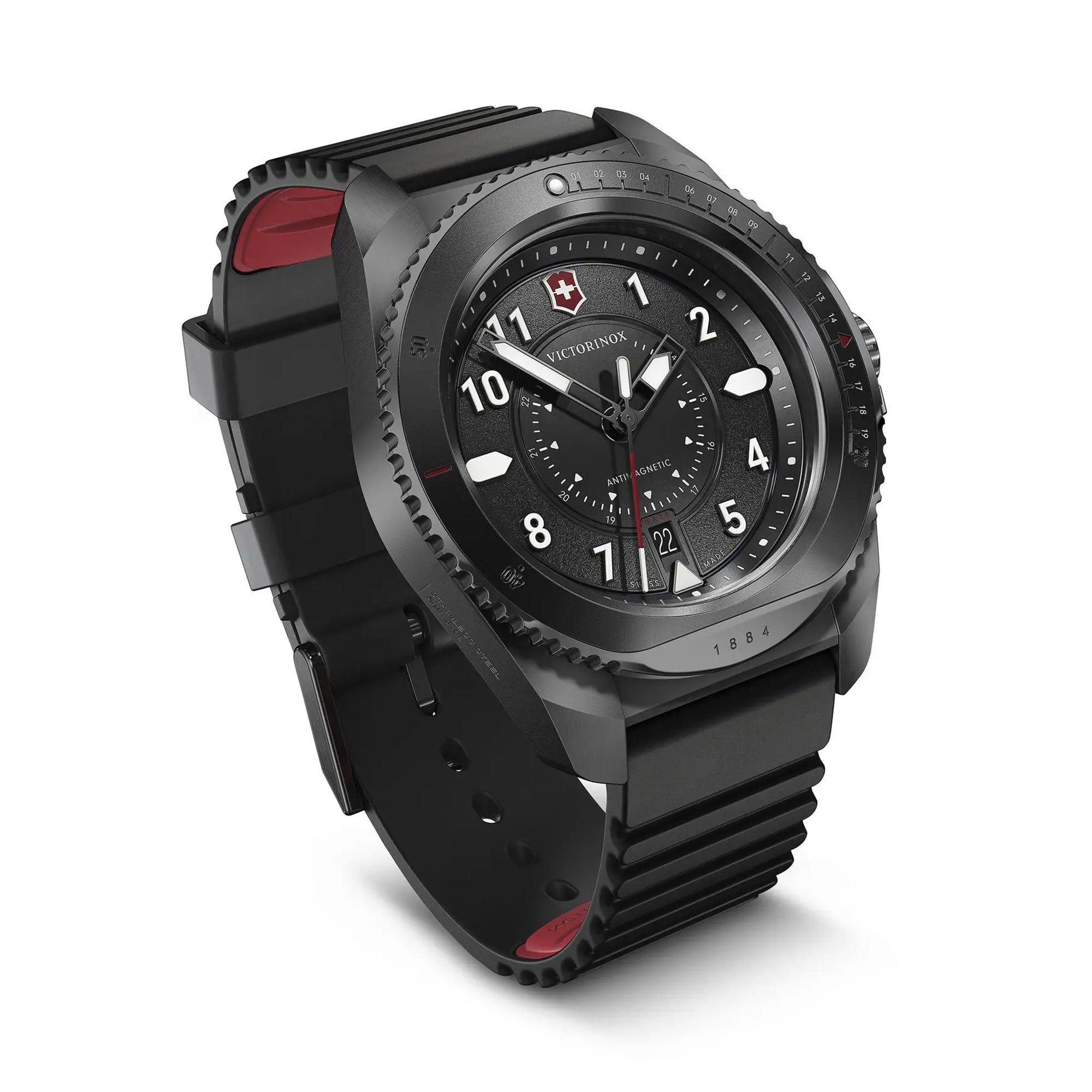 Victorinox Journey 1884 Watch - Black - Black Rubber Strap