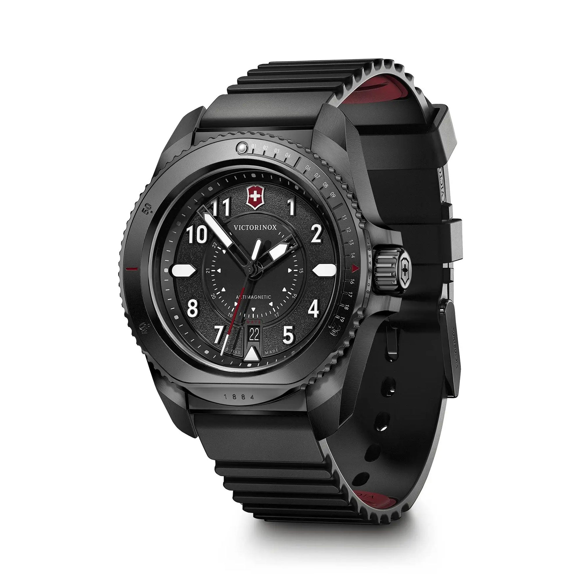 Victorinox Journey 1884 Watch - Black - Black Rubber Strap