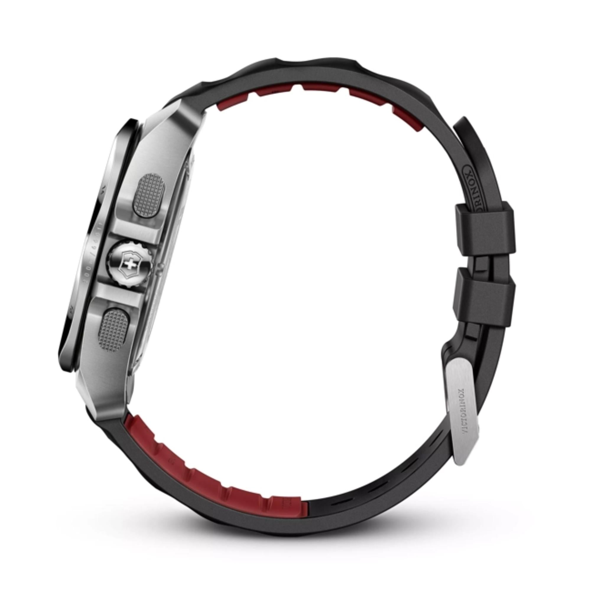 Victorinox I.N.O.X  Chrono Watch - S/s Case - Black - Rubber Strap