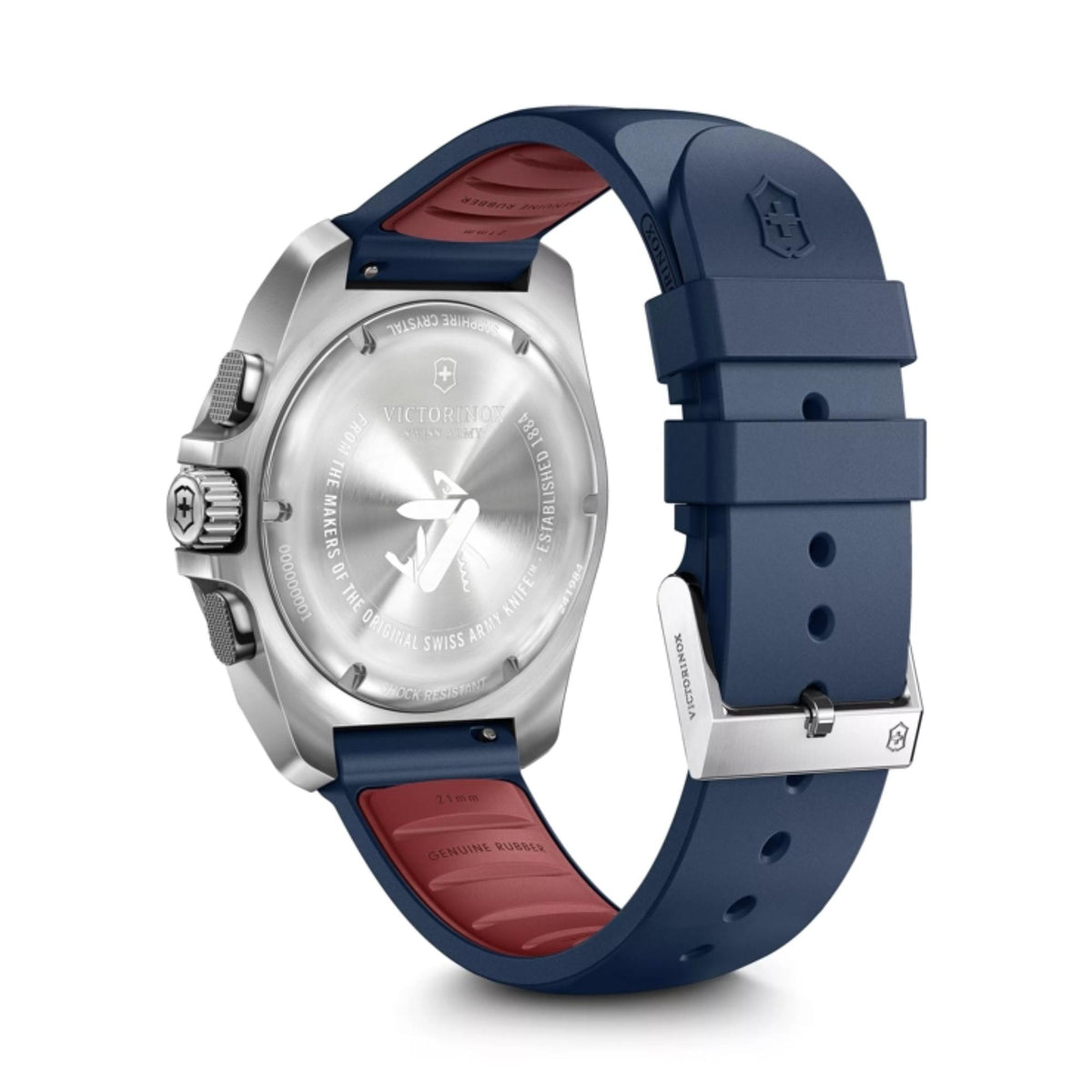 Victorinox I.N.O.X. Chronograph Stainless Steel Blue Dial on Blue Rubber Strap