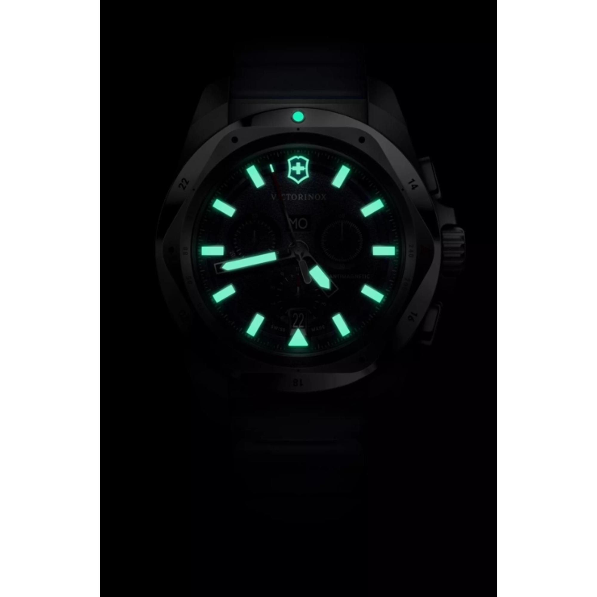 Victorinox I.N.O.X  Chrono Watch - S/s Case - Blue - Rubber Strap