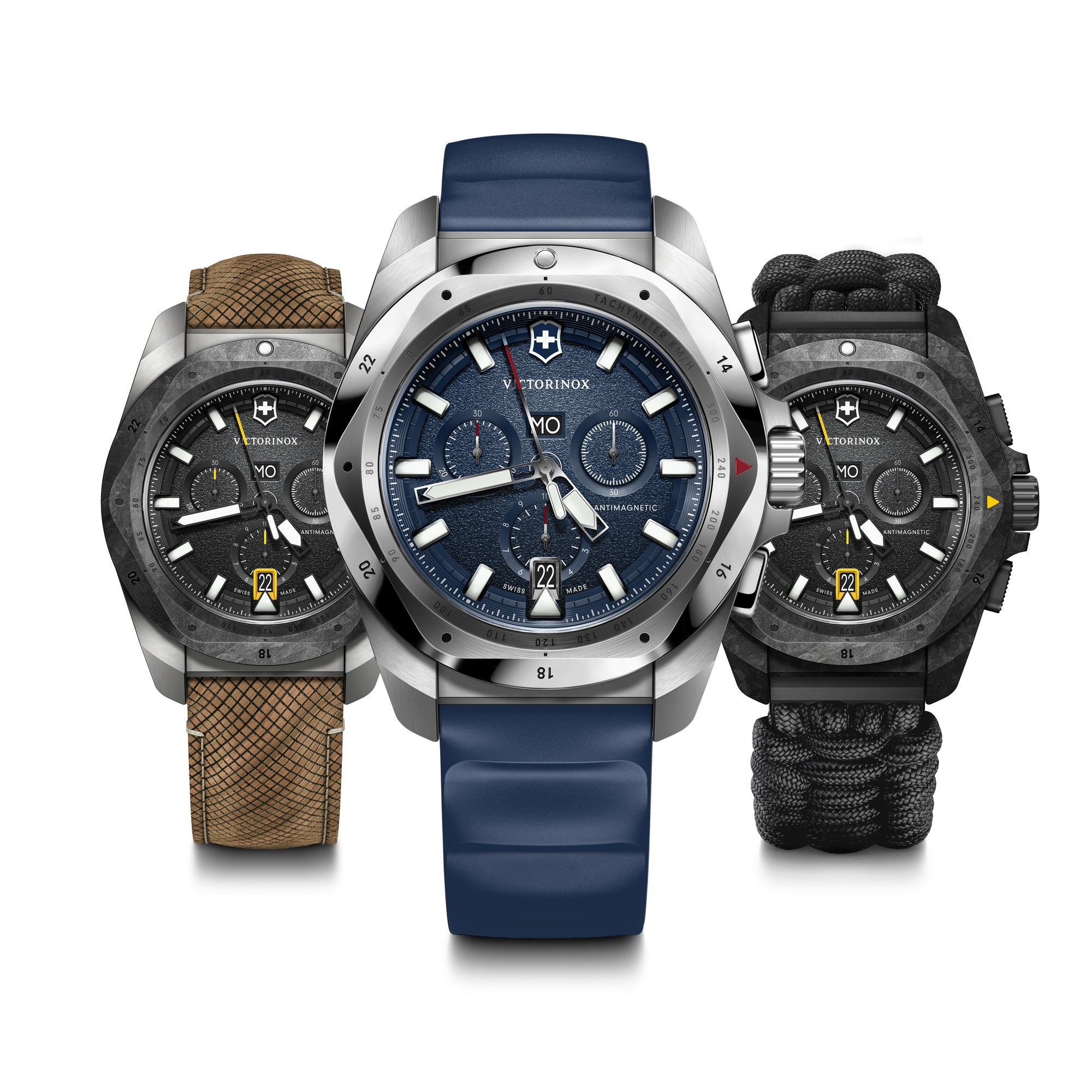 Victorinox I.N.O.X  Chrono Watch - Titanium Case - Brown Structured Strap & Rubber Strap