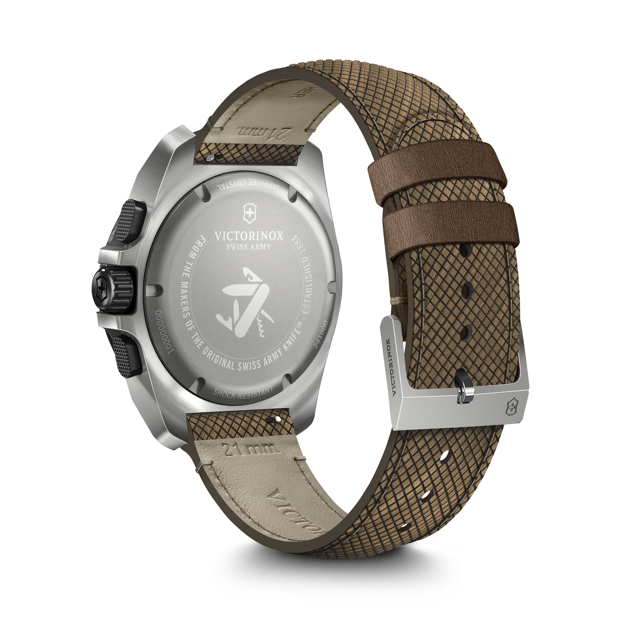 Victorinox I.N.O.X  Chrono Watch - Titanium Case - Brown Structured Strap & Rubber Strap
