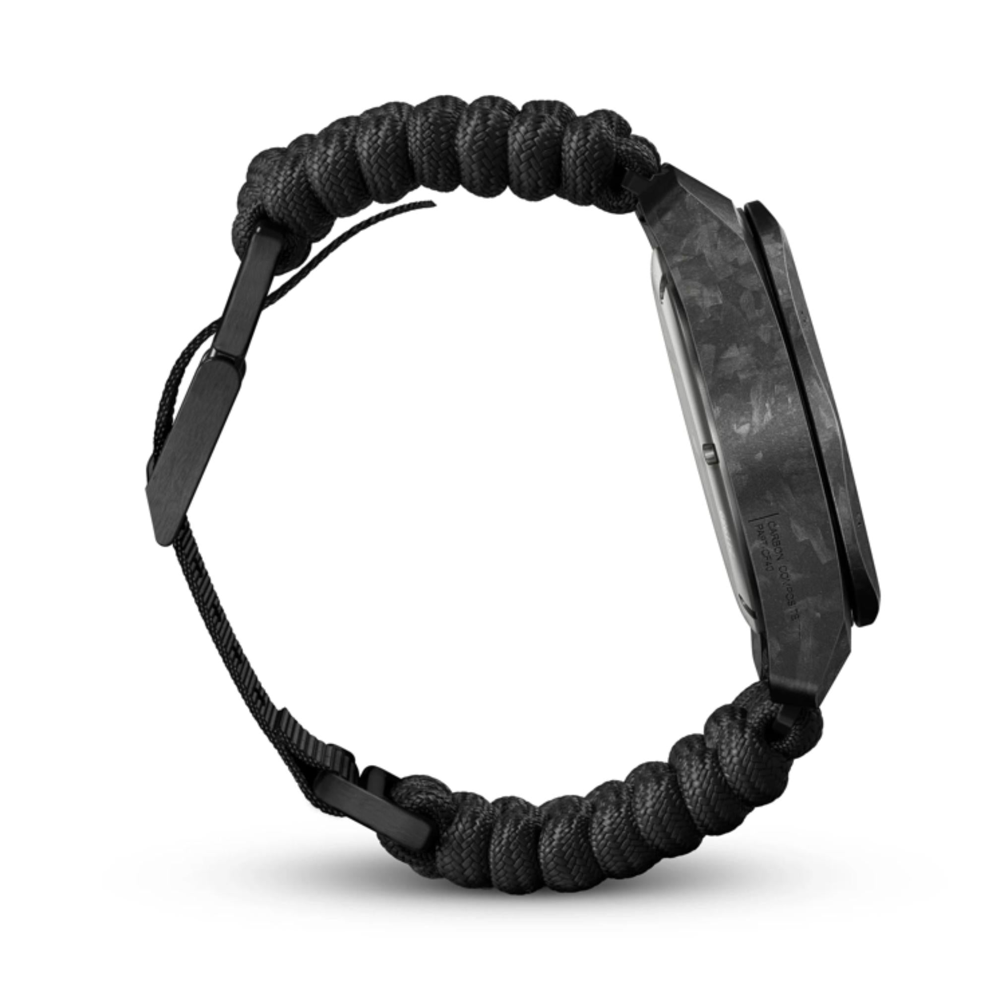 Victorinox I.N.O.X  Chrono Watch - Carbon Case - Black - Black Paracord & Rubber Strap + Accessories Wallet