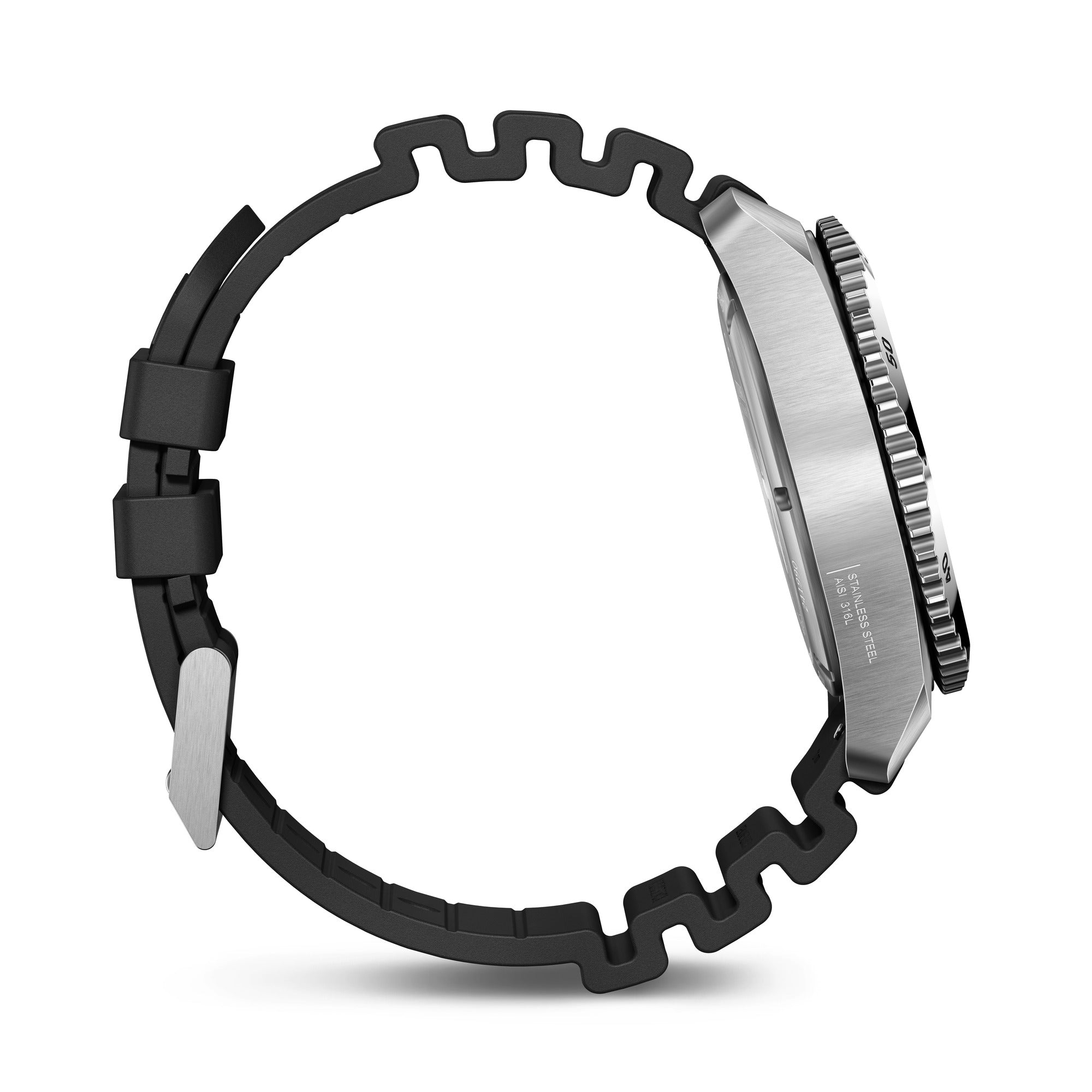 Victorinox Dive Pro Watch - Silver/Black - Black Rubber Strap