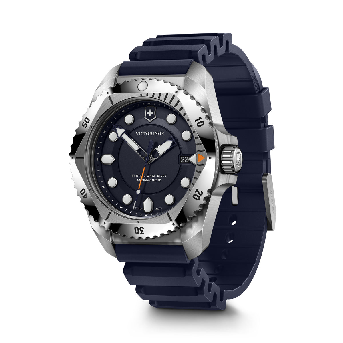 Victorinox Dive Pro Silver Blue Dial on Blue Rubber Strap