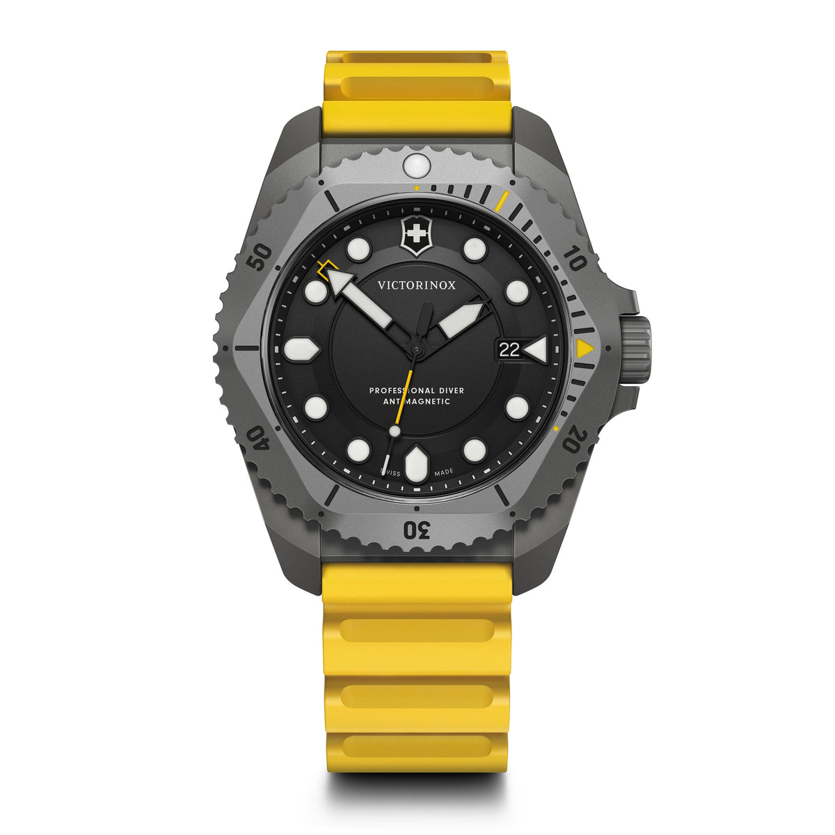 Victorinox Dive Pro Grey Black Dial on Yellow Rubber Strap