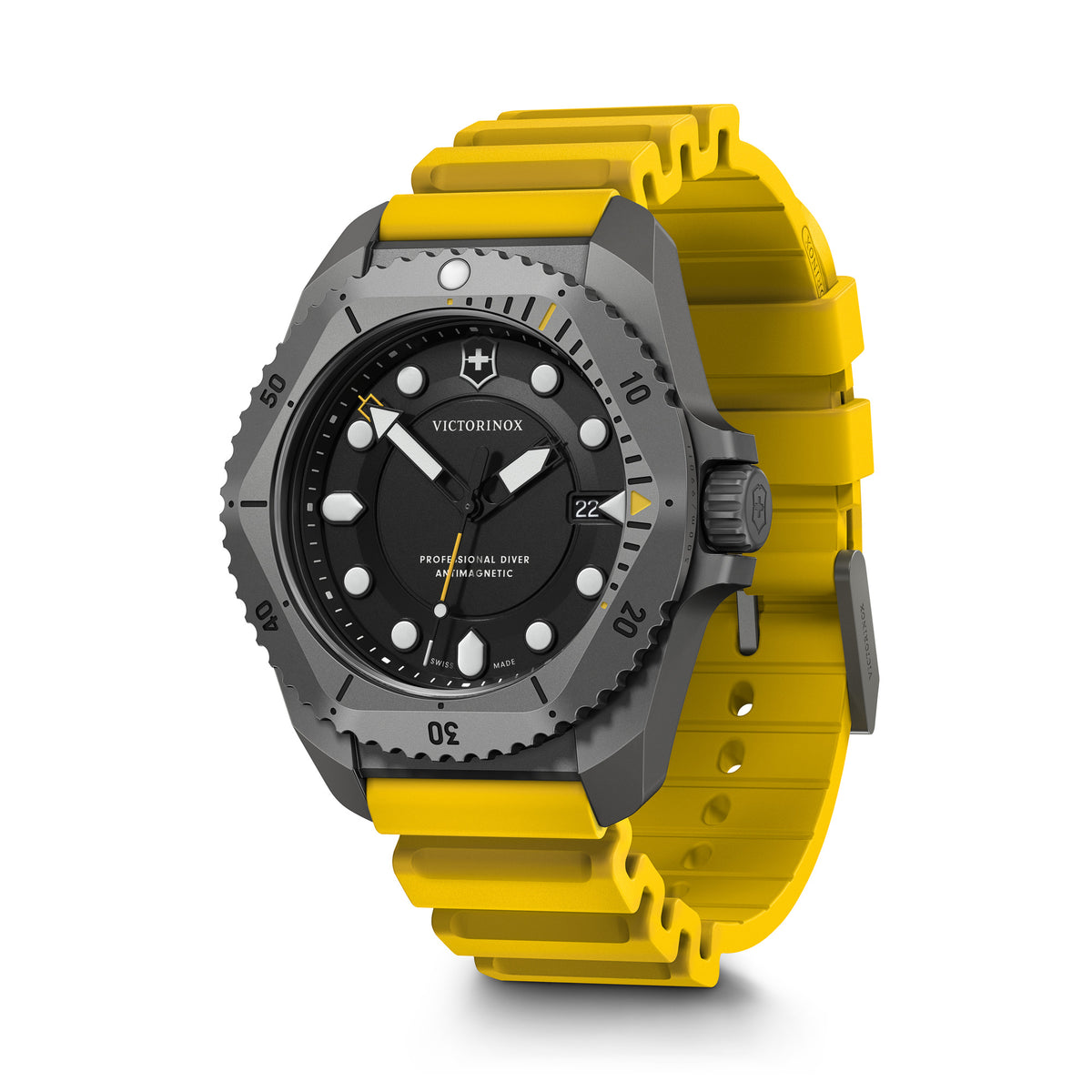 Victorinox Dive Pro Grey Black Dial on Yellow Rubber Strap