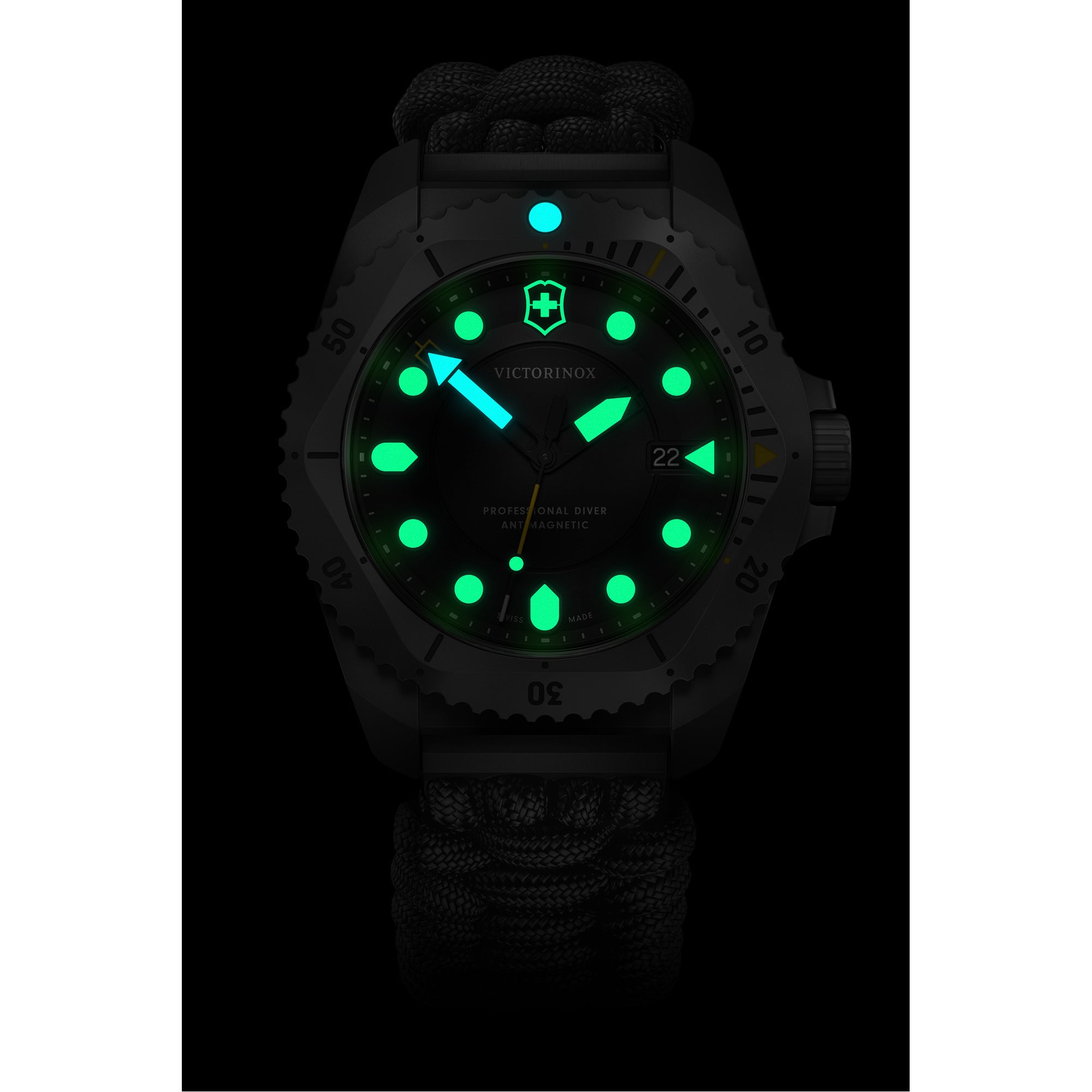 Victorinox Dive Pro Watch - Grey/Black - Black Paracord Strap