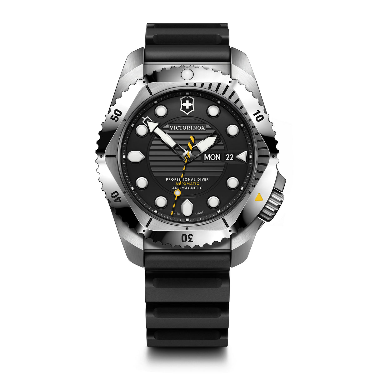 Victorinox Dive Pro Automatic Silver Black Dial on Black Rubber Strap