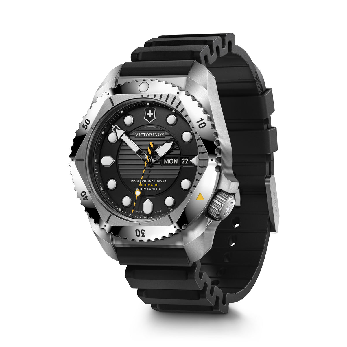 Victorinox Dive Pro Automatic Silver Black Dial on Black Rubber Strap