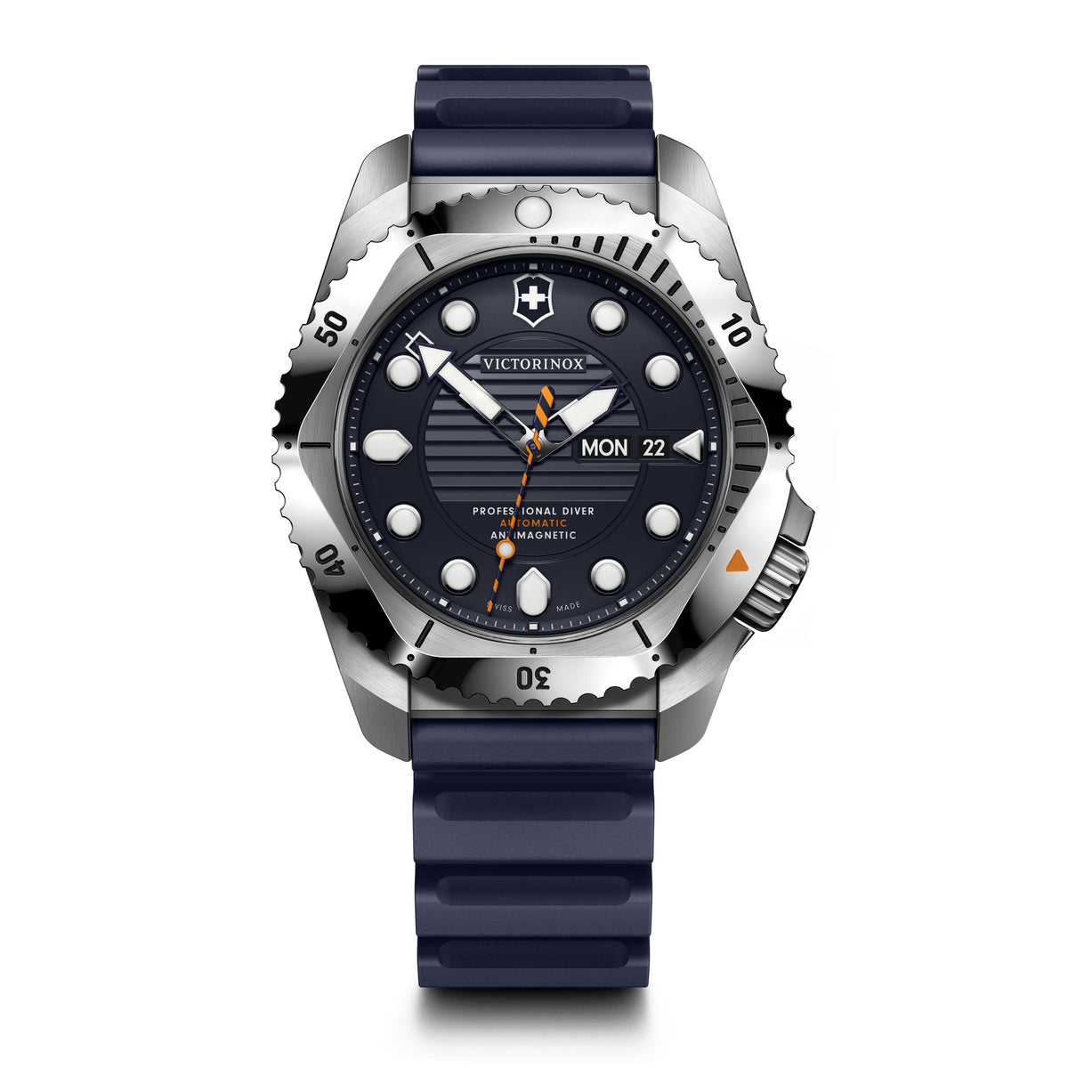 Victorinox Dive Pro Automatic Silver Blue Dial on Blue Rubber Strap