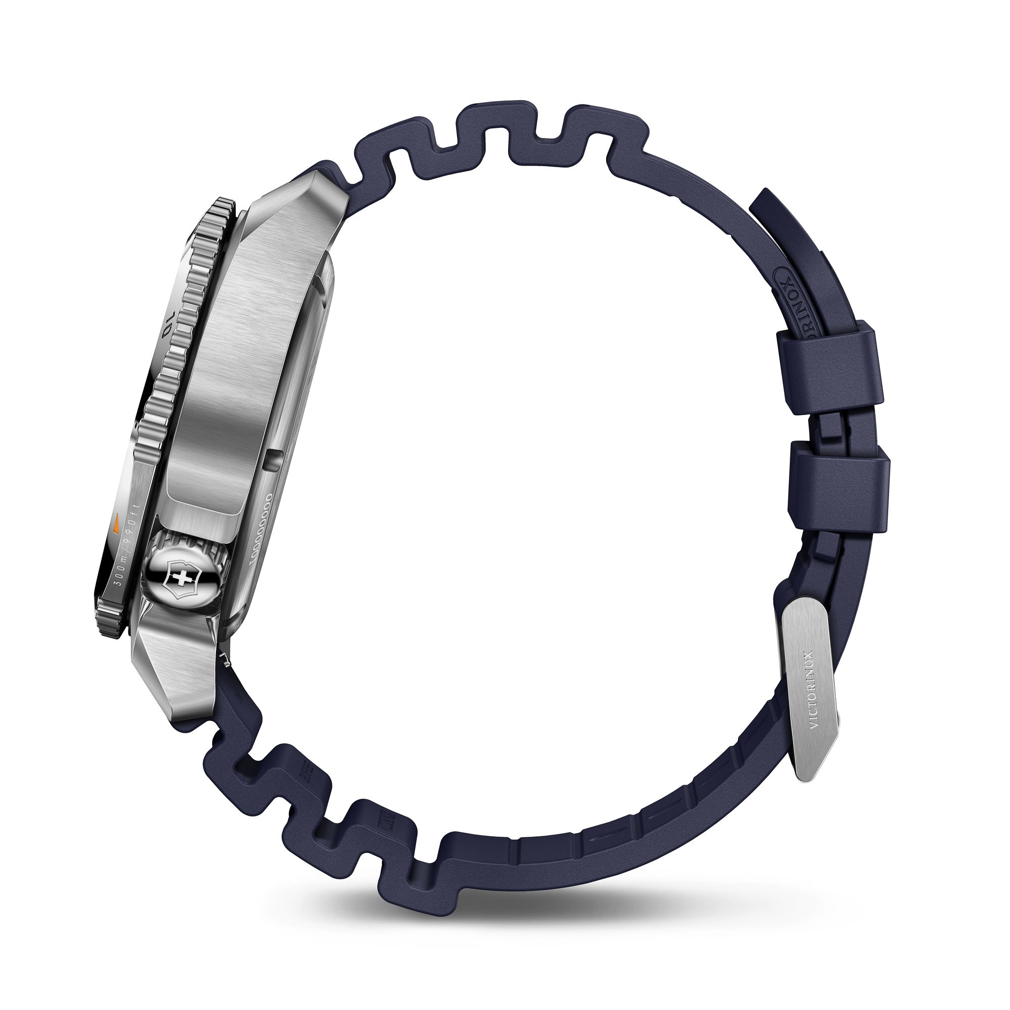 Victorinox Dive Pro Auto Watch - Silver/Blue - Blue Rubber Strap