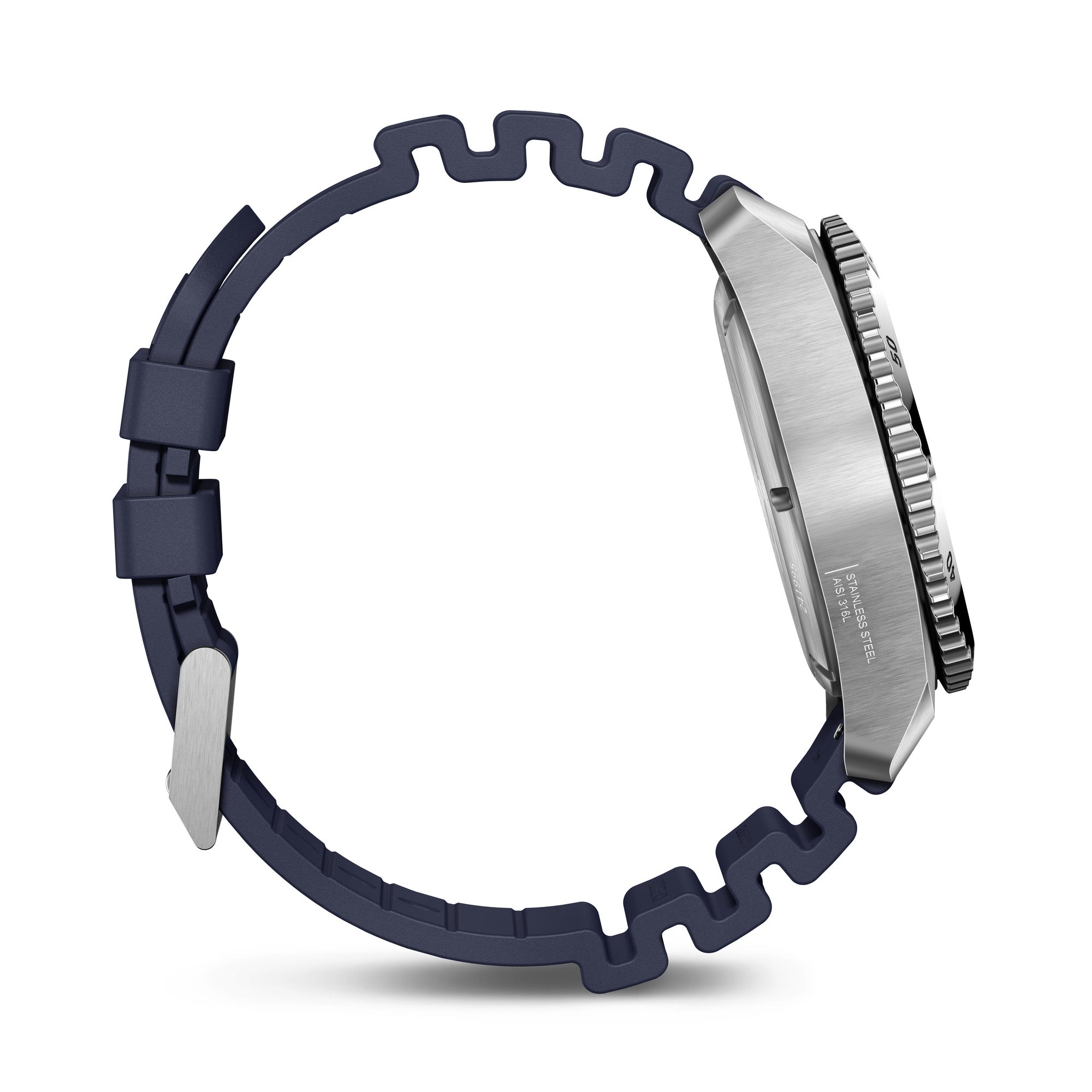 Victorinox Dive Pro Auto Watch - Silver/Blue - Blue Rubber Strap