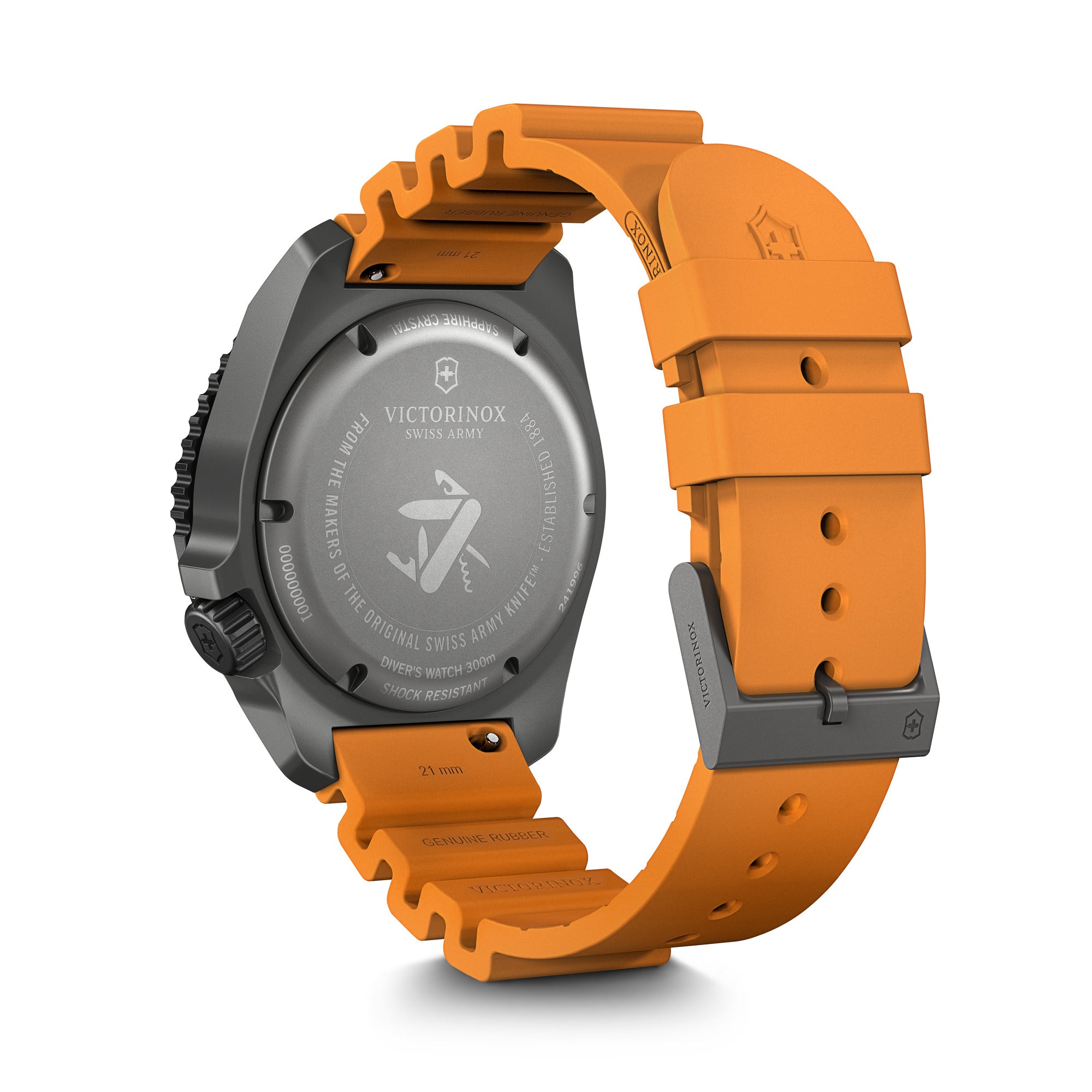 Victorinox Dive Pro Auto Watch - Grey/Black - Orange Rubber Strap