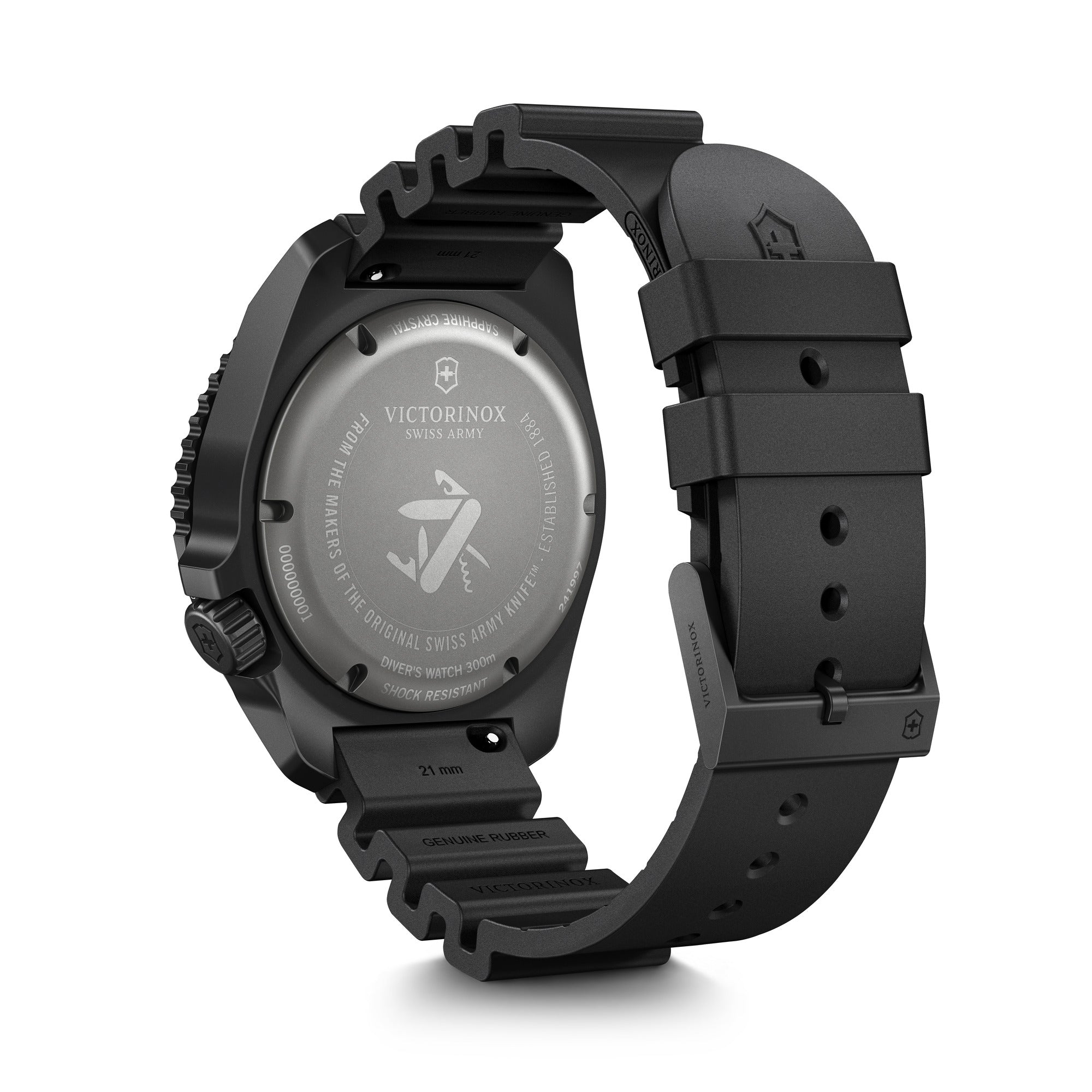 Victorinox Dive Pro Auto Watch - Black - Black Rubber Strap