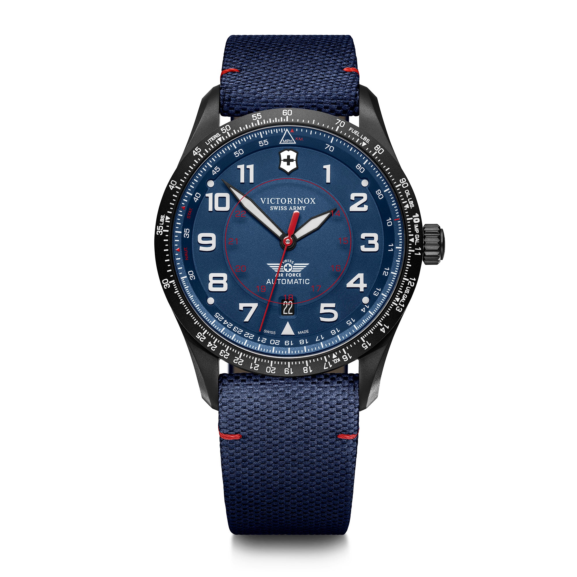 Victorinox Airboss Mechanical Watch - Blue - Blue Nylon Strap