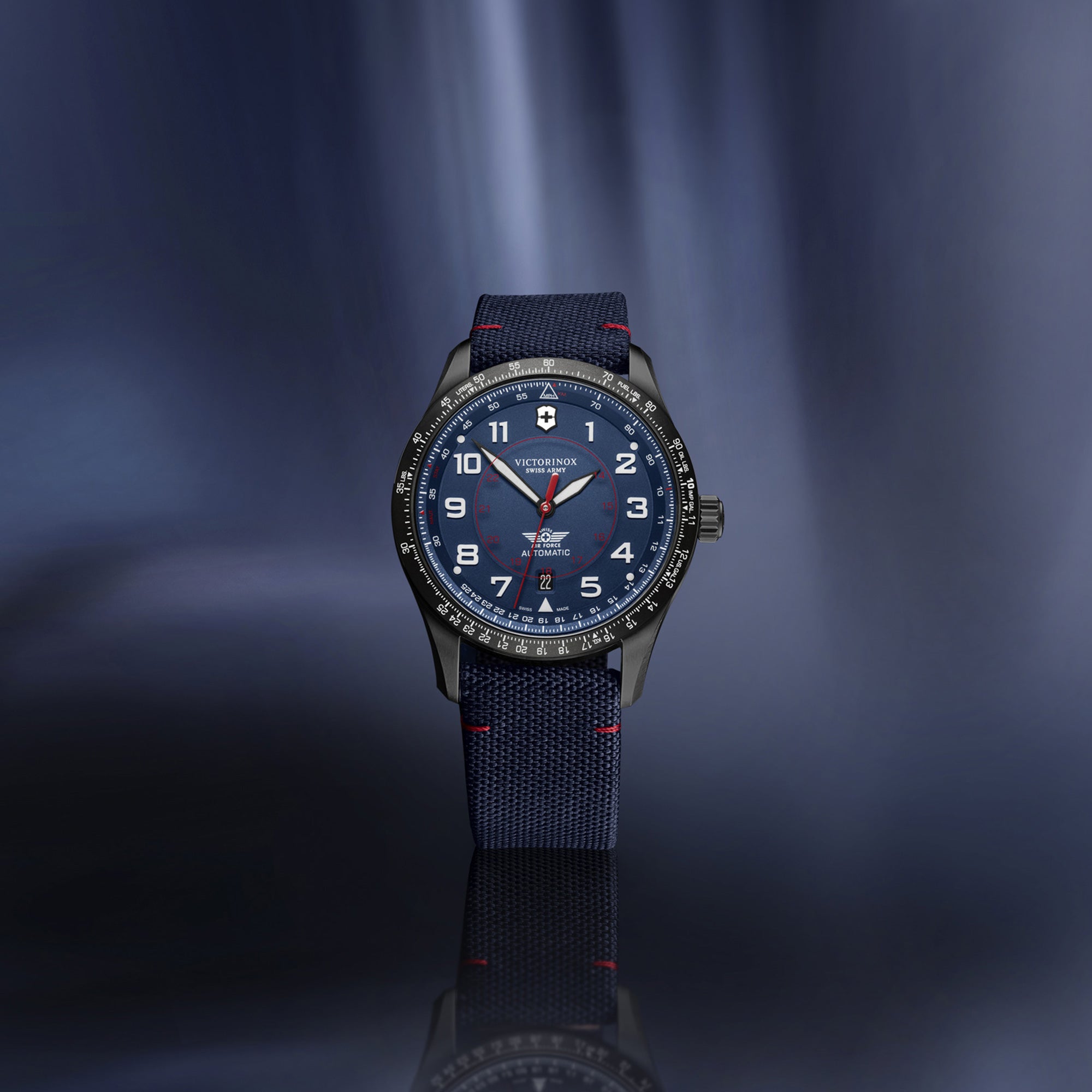 Victorinox Airboss Mechanical Watch - Blue - Blue Nylon Strap