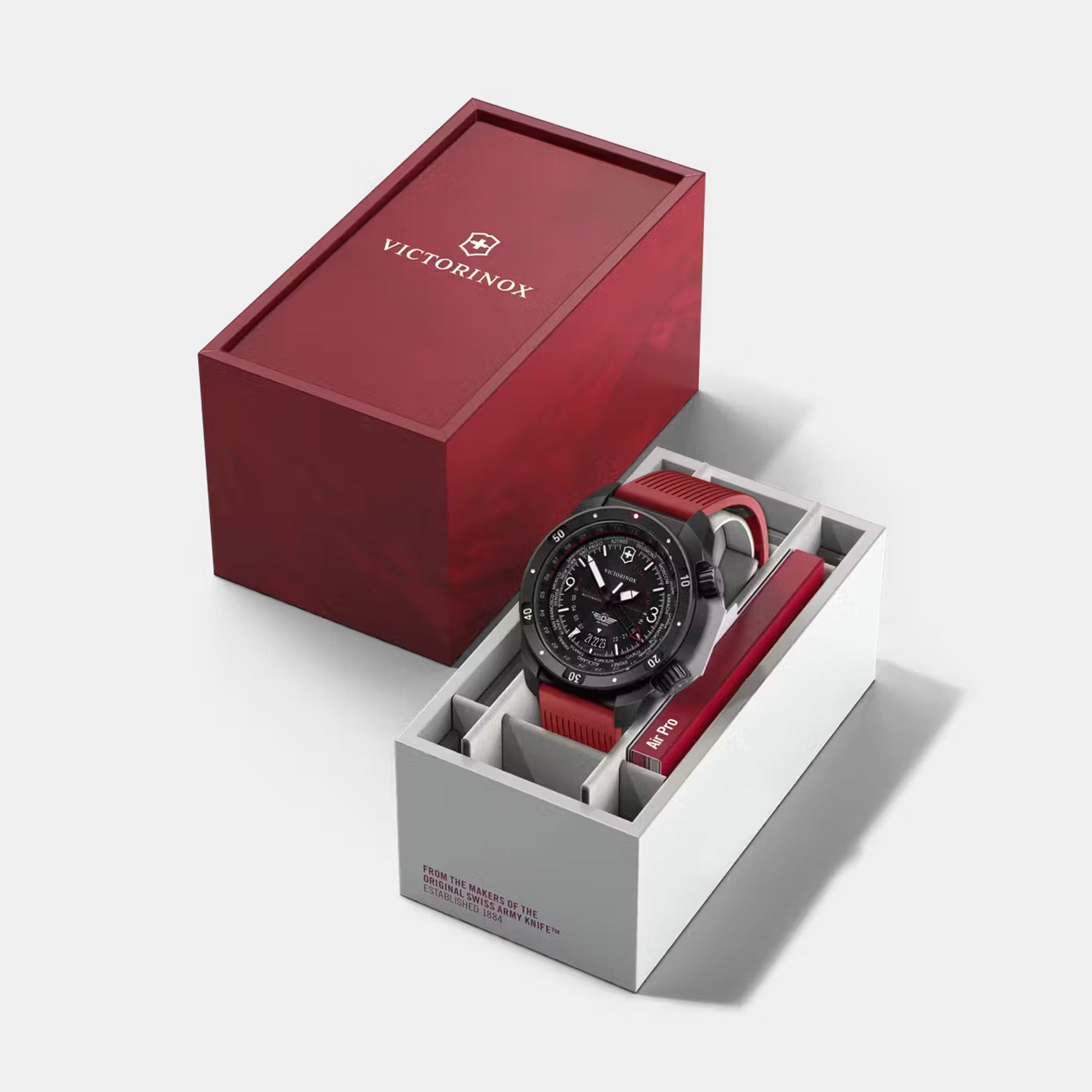 Victorinox Air Pro Automatic 43mm Black Dial Red Strap