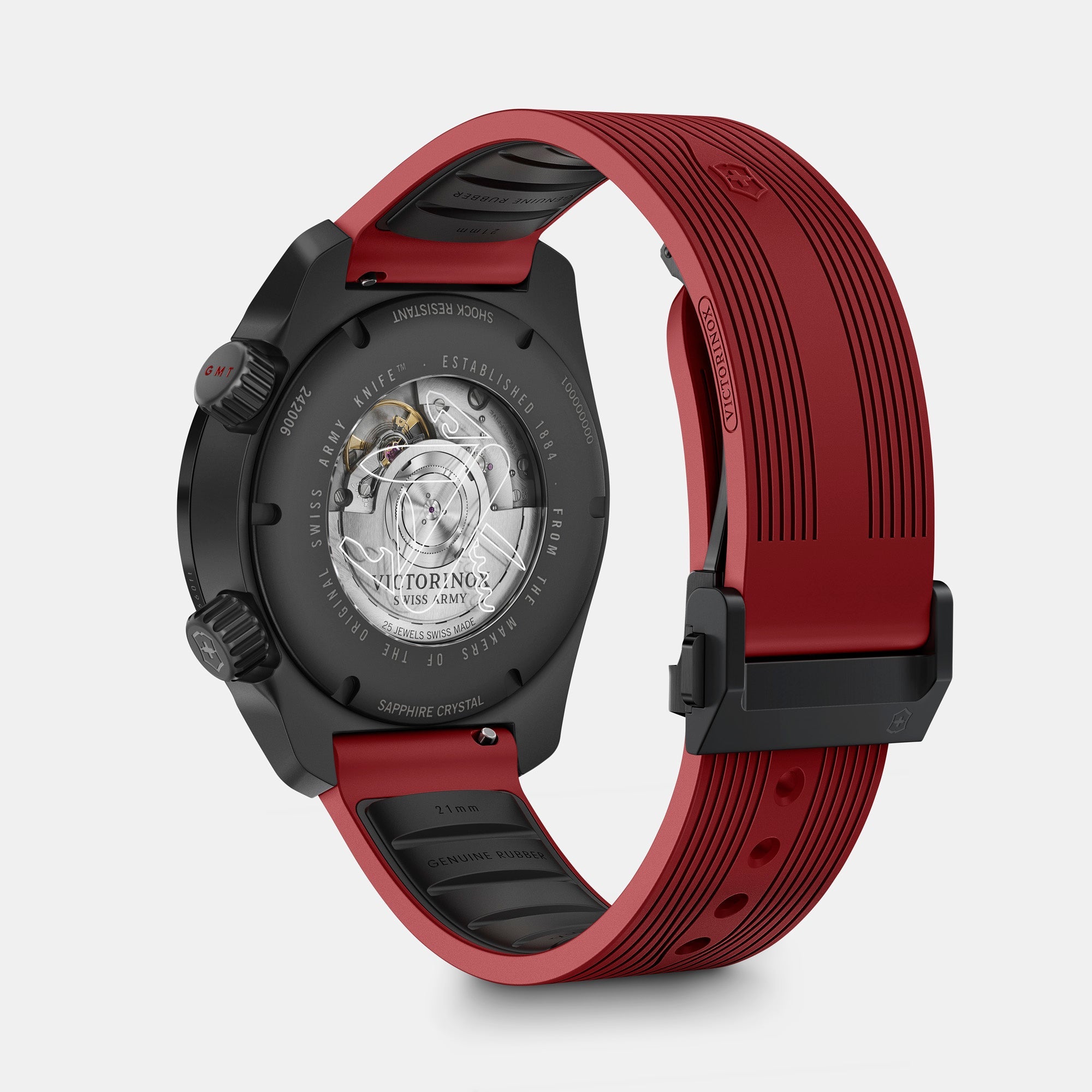 Victorinox Air Pro Automatic 43mm Black Dial Red Strap