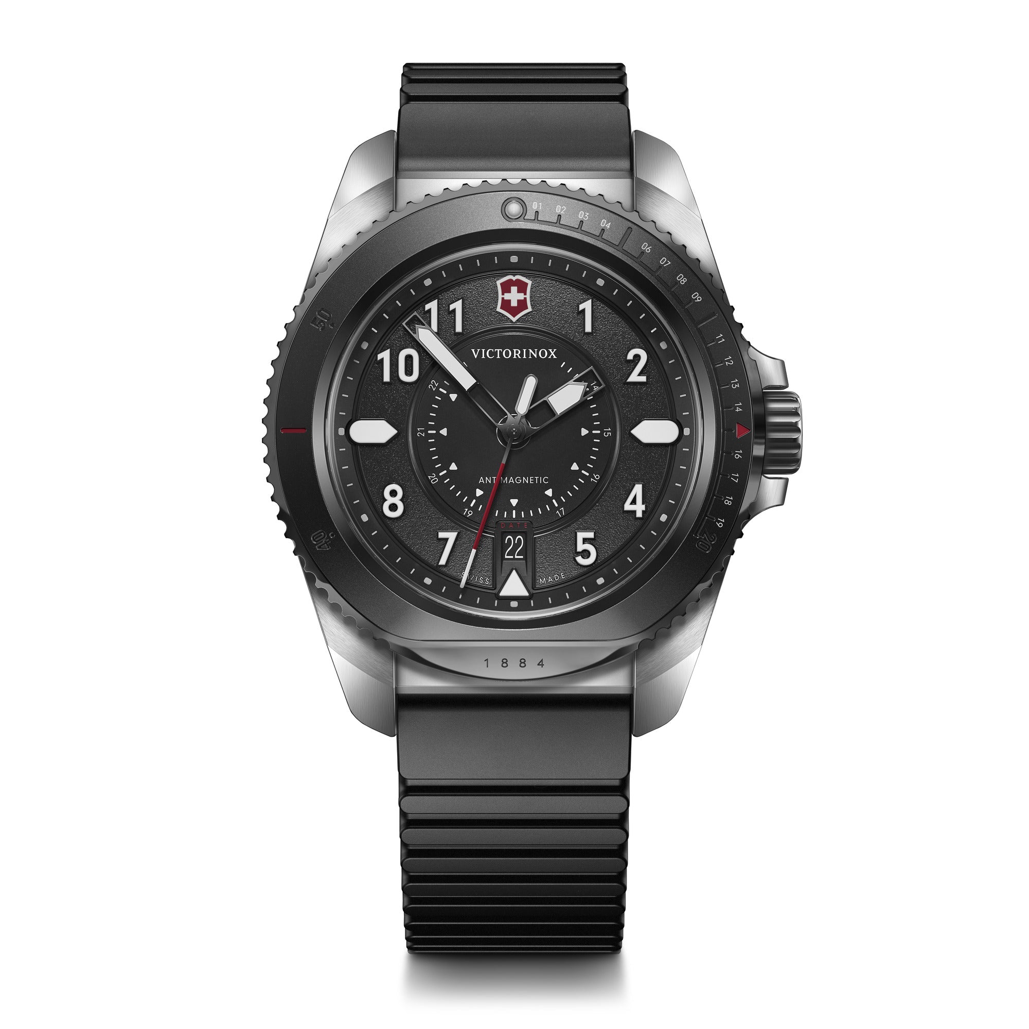 Victorinox Journey 1884 Watch S/s Case - Black - Red Paracord Strap