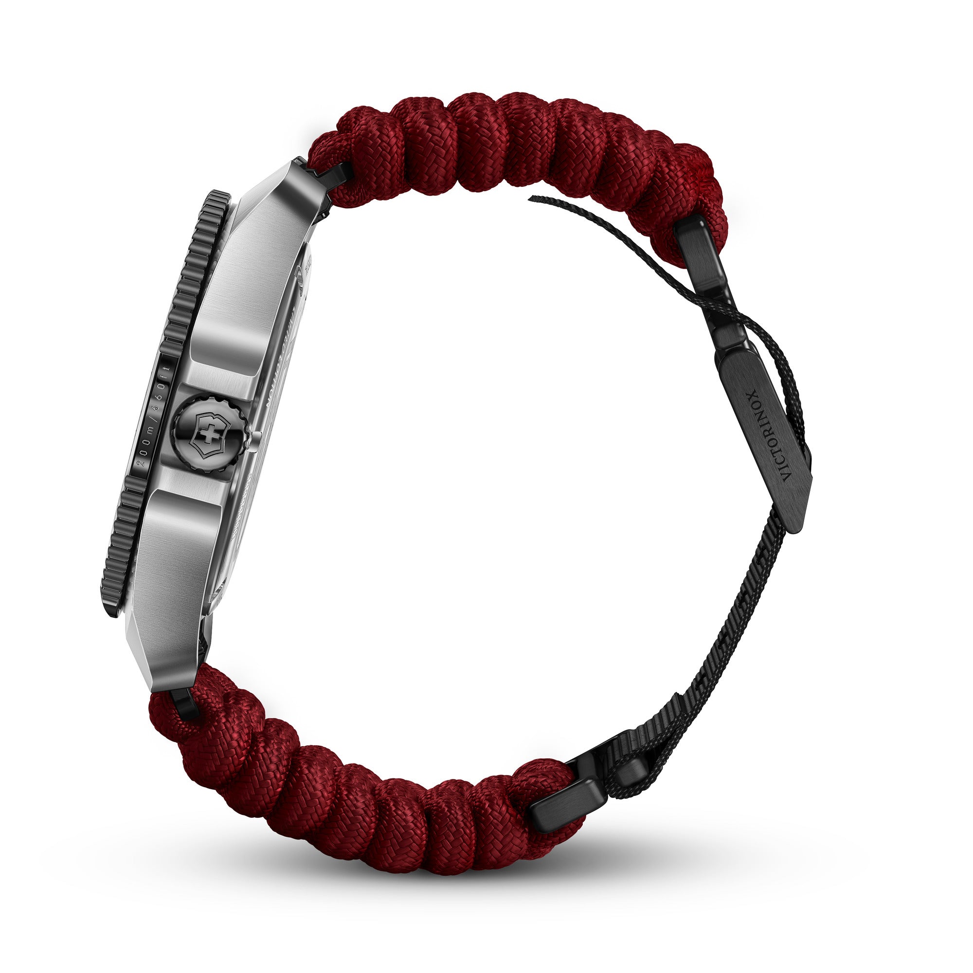 Victorinox Journey 1884 Watch S/s Case - Black - Red Paracord Strap