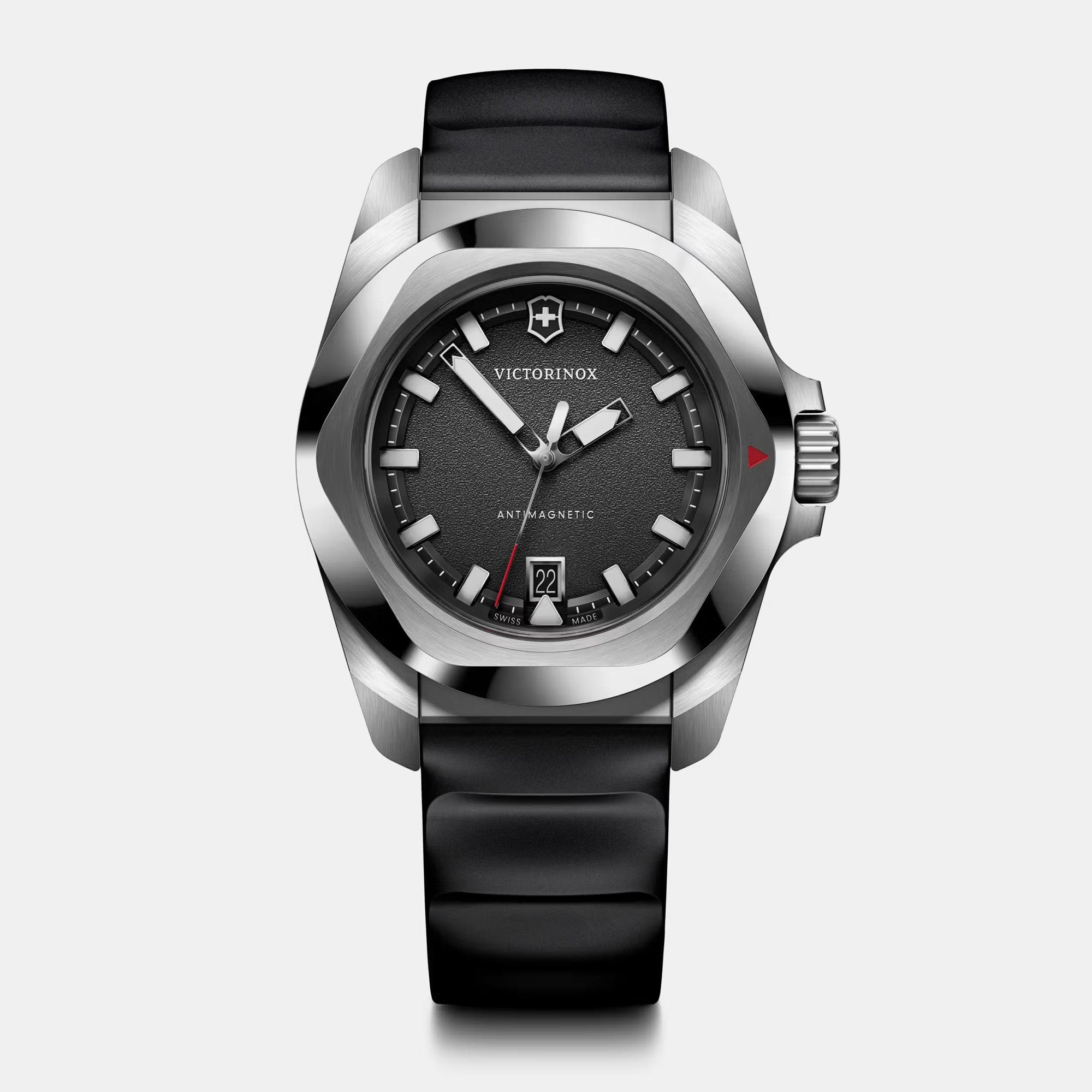 Victorinox I.N.O.X. 41mm Black Rubber Strap - Black Dial