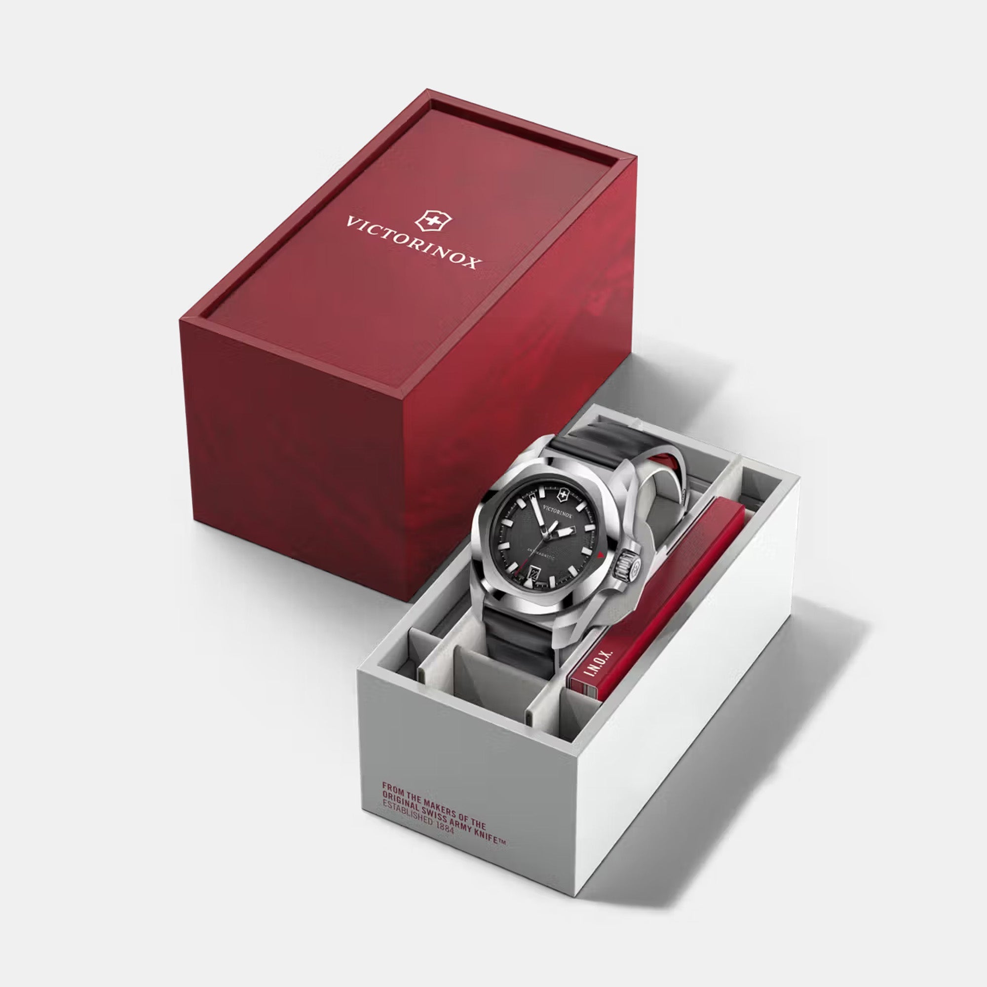 Victorinox I.N.O.X. 41mm Black Rubber Strap - Black Dial