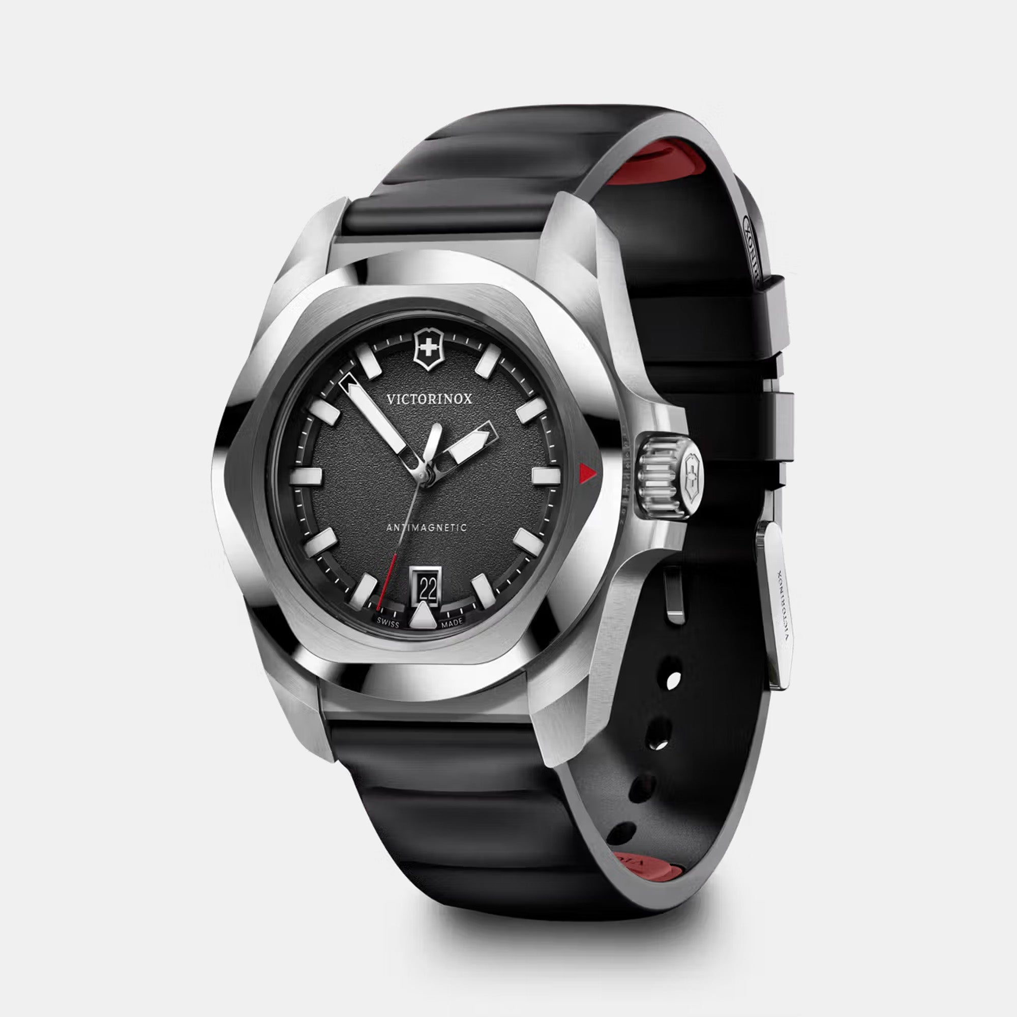 Victorinox I.N.O.X. 41mm Black Rubber Strap - Black Dial