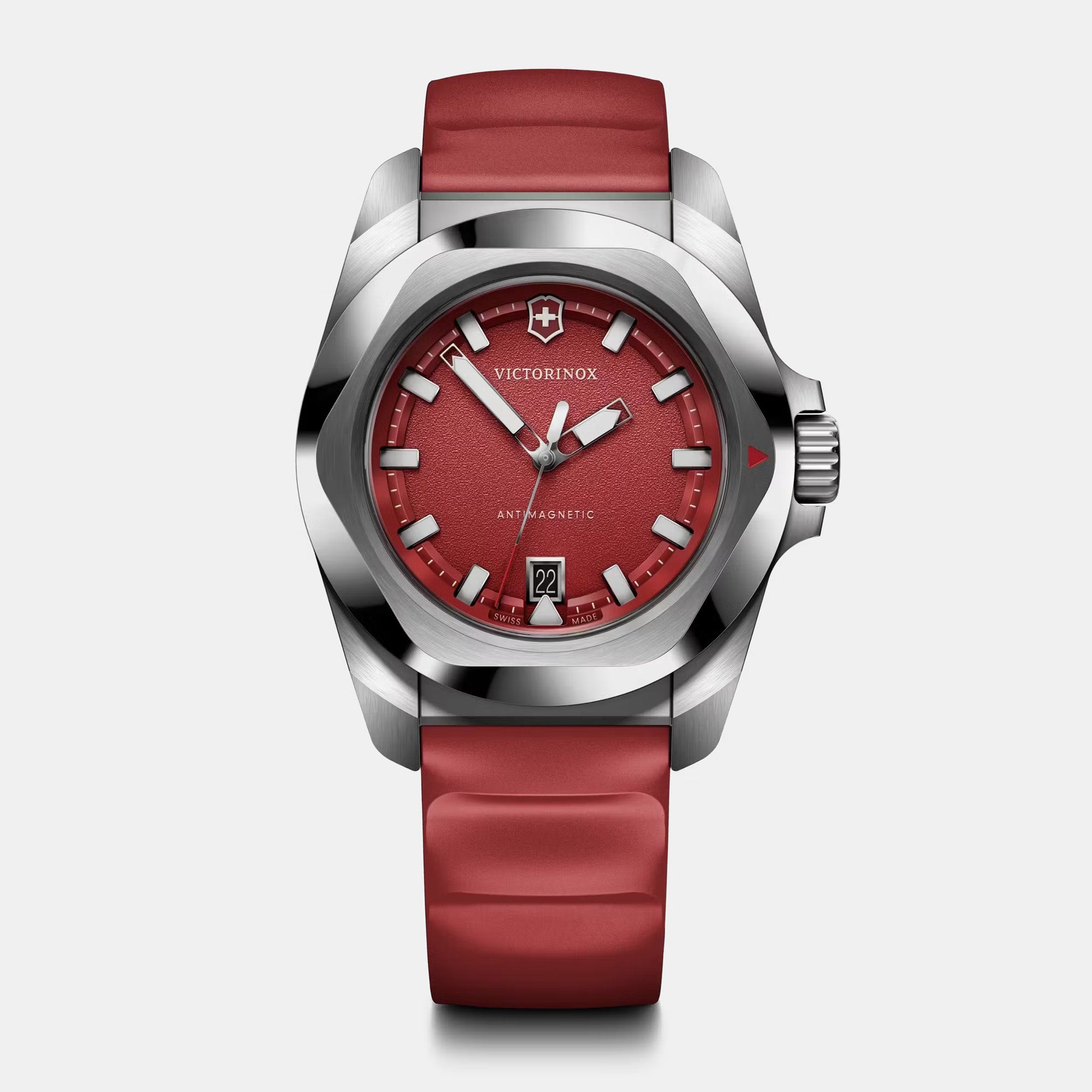 Victorinox I.N.O.X. 41mm Red Rubber Strap - Red Dial