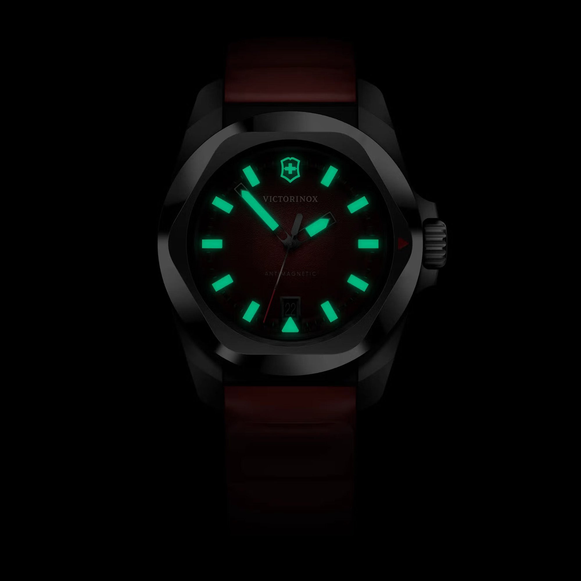 Victorinox I.N.O.X. 41mm Red Rubber Strap - Red Dial