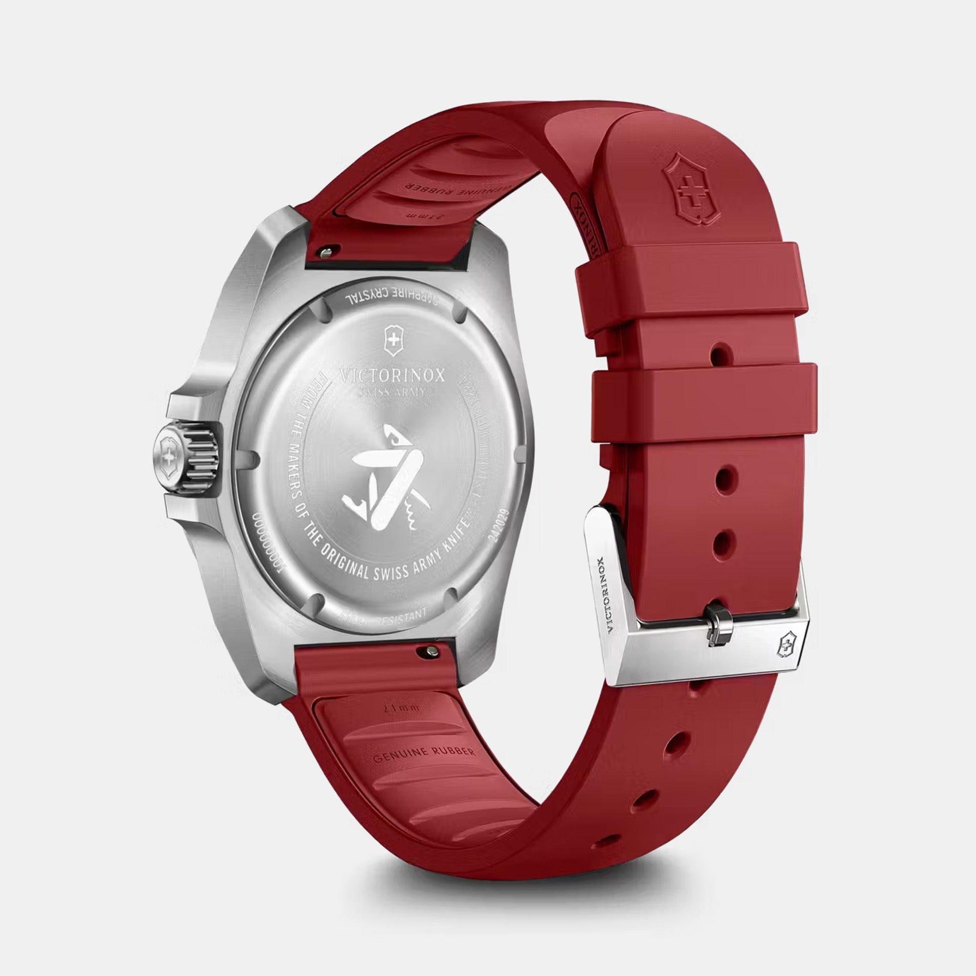 Victorinox I.N.O.X. 41mm Red Rubber Strap - Red Dial