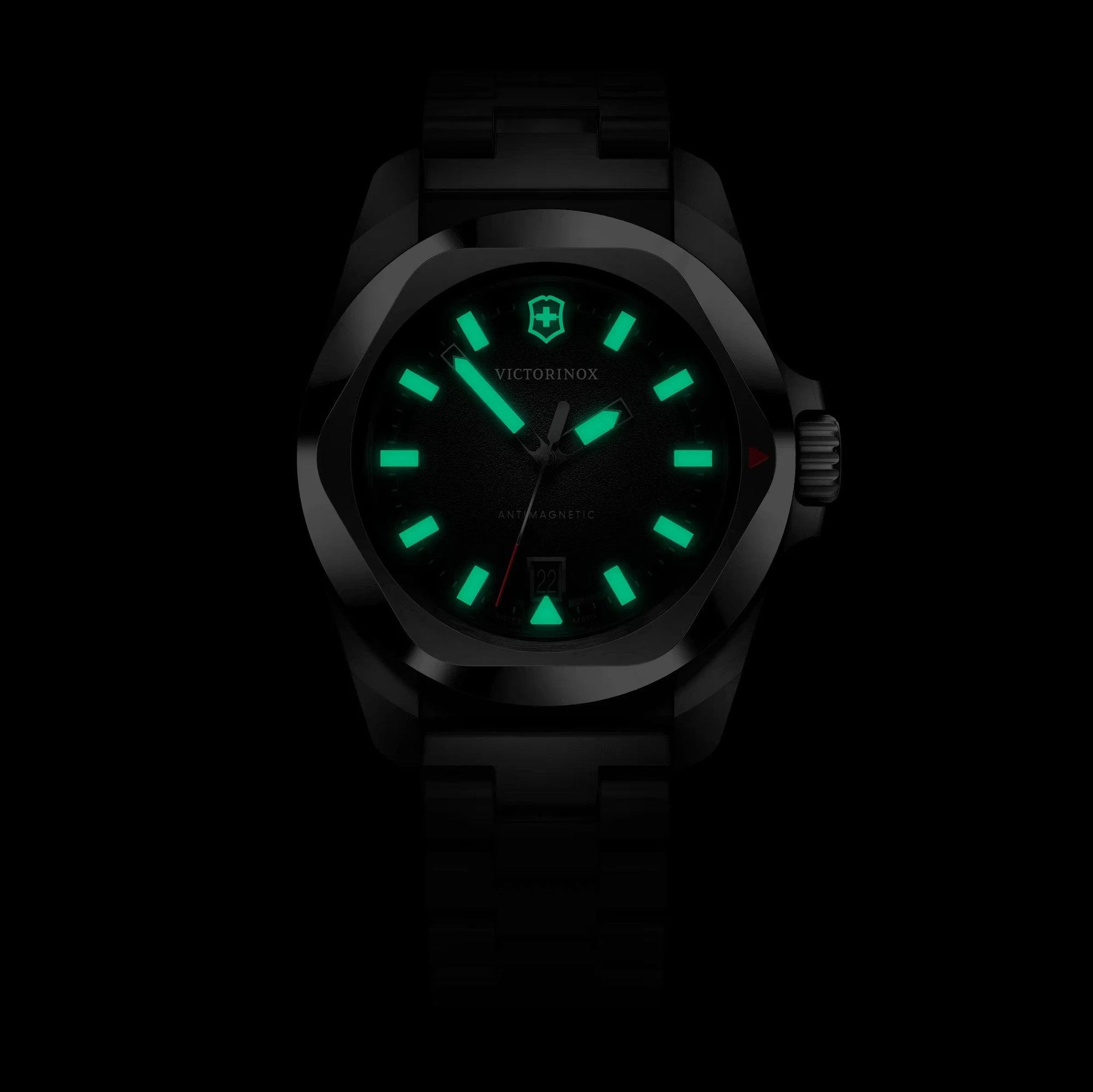 Victorinox I.N.O.X. 41mm Stainless Steel Bracelet - Black Dial