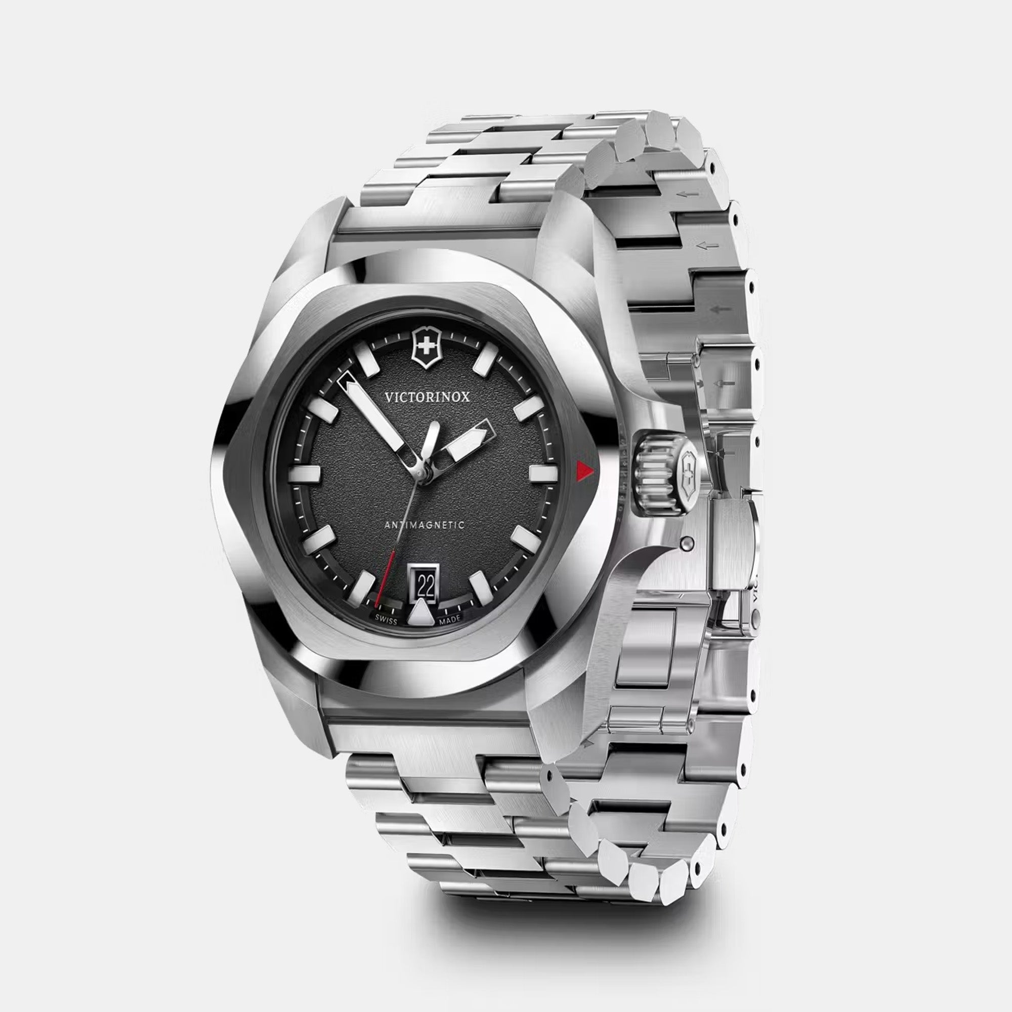 Victorinox I.N.O.X. 41mm Stainless Steel Bracelet - Black Dial