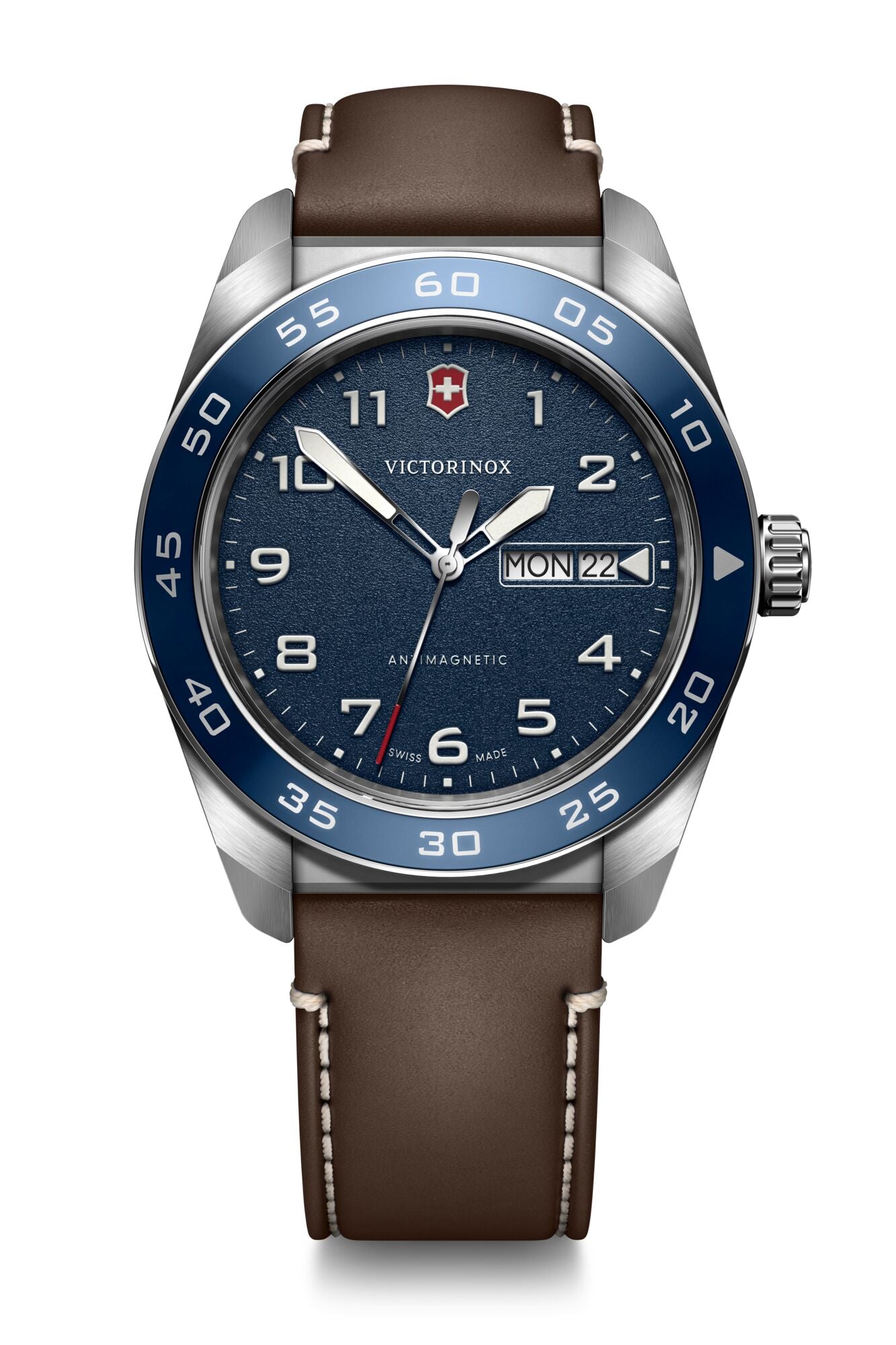Victorinox Swiss Army 42mm Brown Leather Strap - Blue Dial