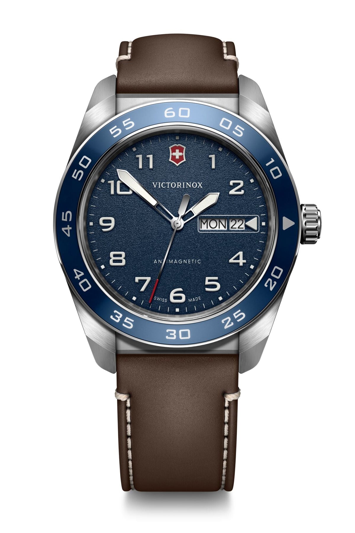Victorinox Swiss Army Blue Dial on Brown Leather Strap