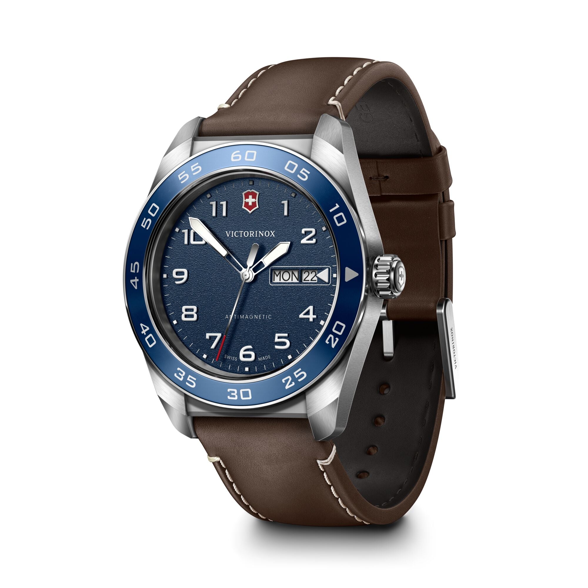 Victorinox Swiss Army 42mm Brown Leather Strap - Blue Dial