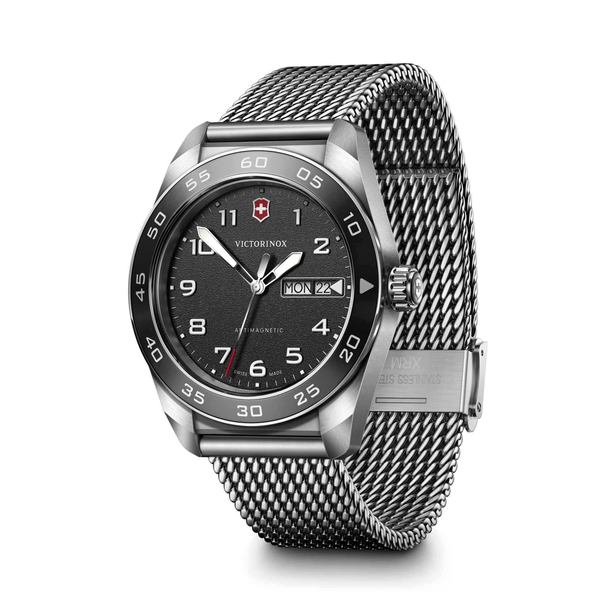 Victorinox Swiss Army 42mm Stainless Steel Bracelet - Black Dial