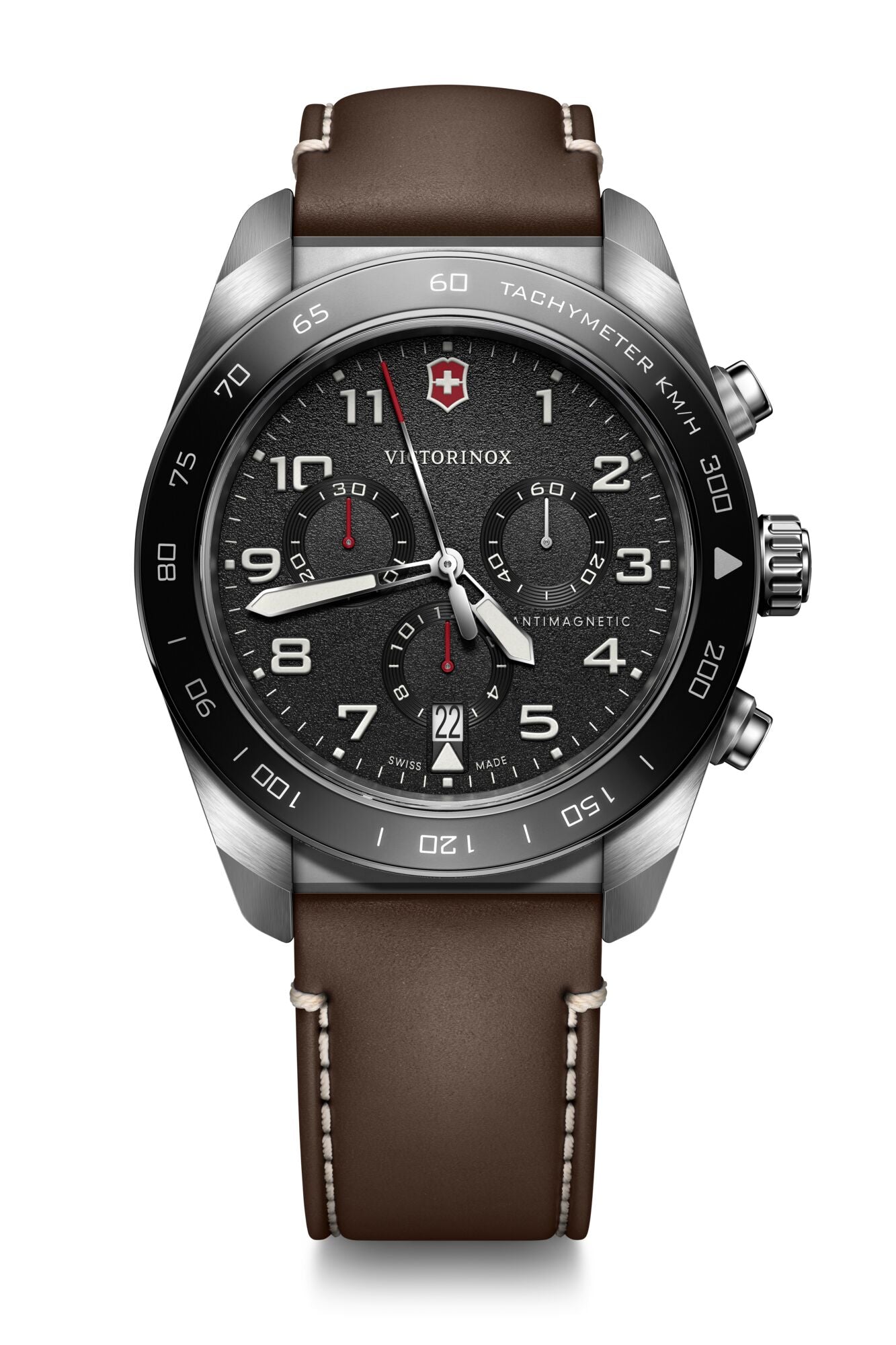 Victorinox Swiss Army Chrono 42mm Brown Leather Strap - Black Dial