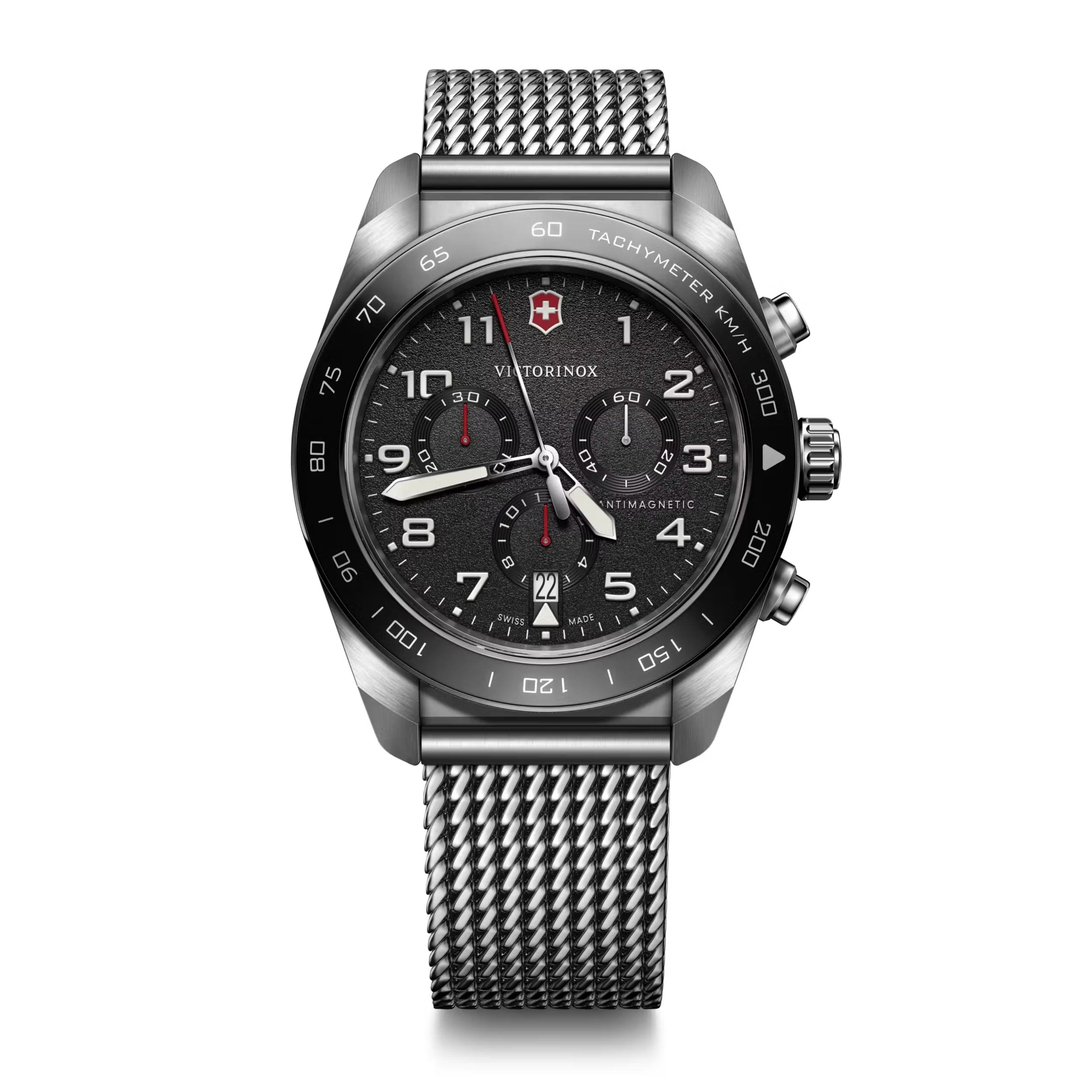 Victorinox Swiss Army Chronograph Black Dial on Stainless Steel Bracelet