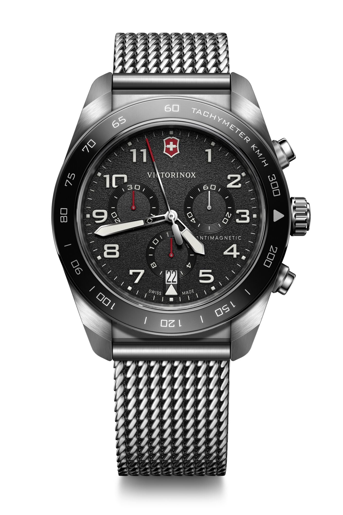 Victorinox Swiss Army Chrono 42mm Stainless Steel Bracelet - Black Dial