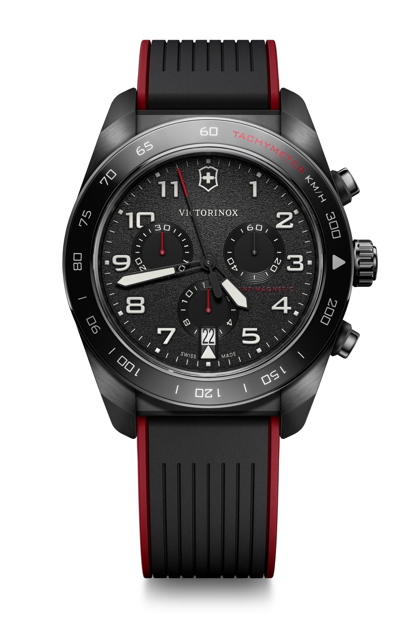 Victorinox Swiss Army Chrono 42mm Black Rubber Strap - Black Dial