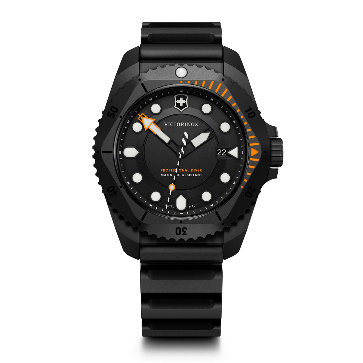 Victorinox Dive Pro Quartz Black Dial on Orange Paracord Strap